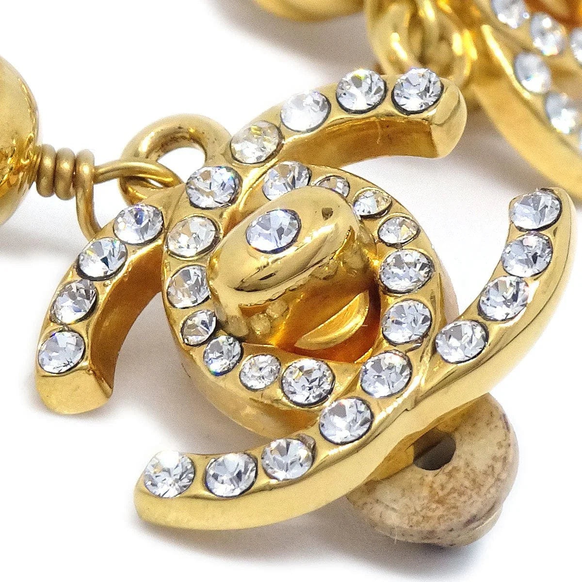 Chanel 1996 Cristal & Faux Pearl CC Turnlock Earrings