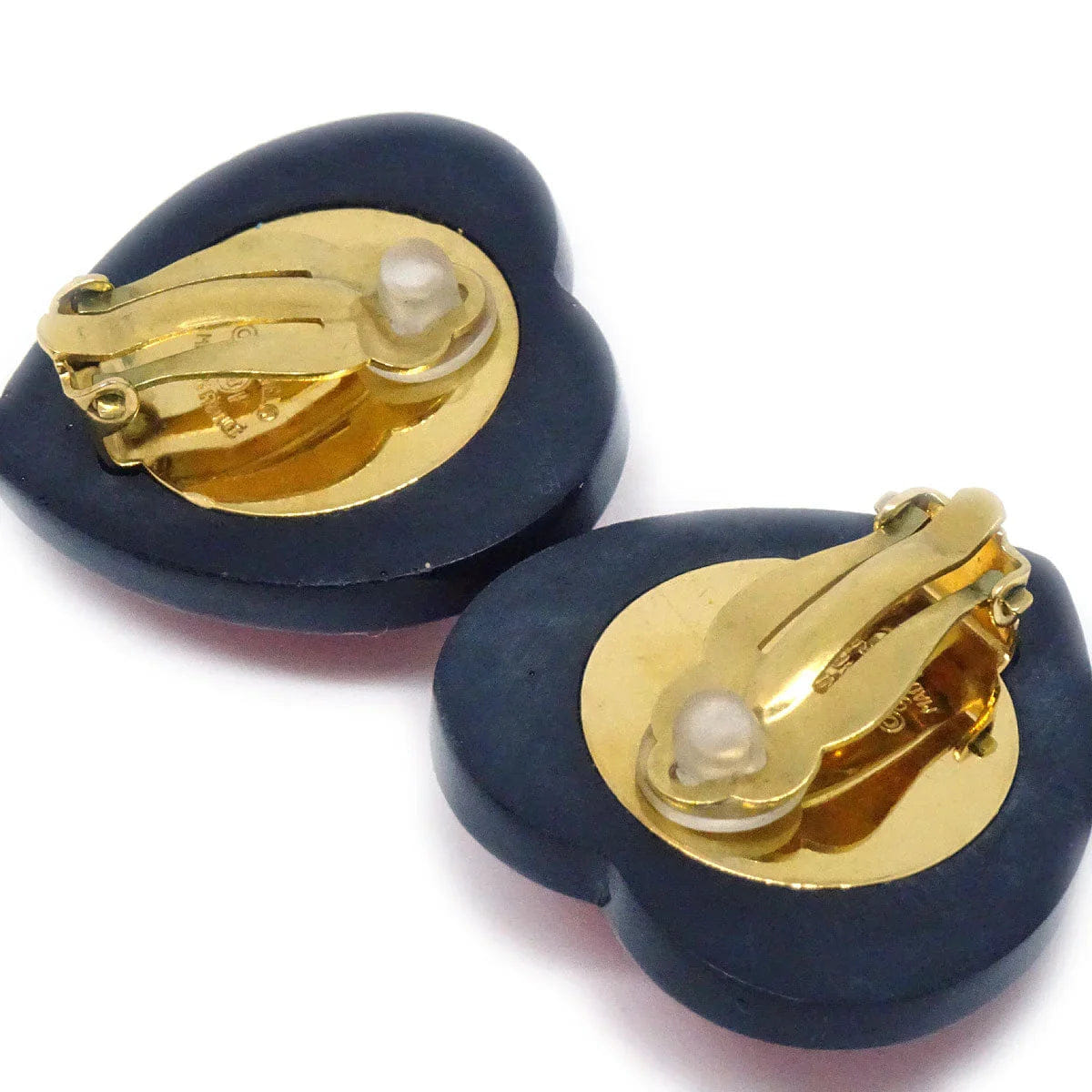 Chanel 1995 Cristal Heart CC Earrings