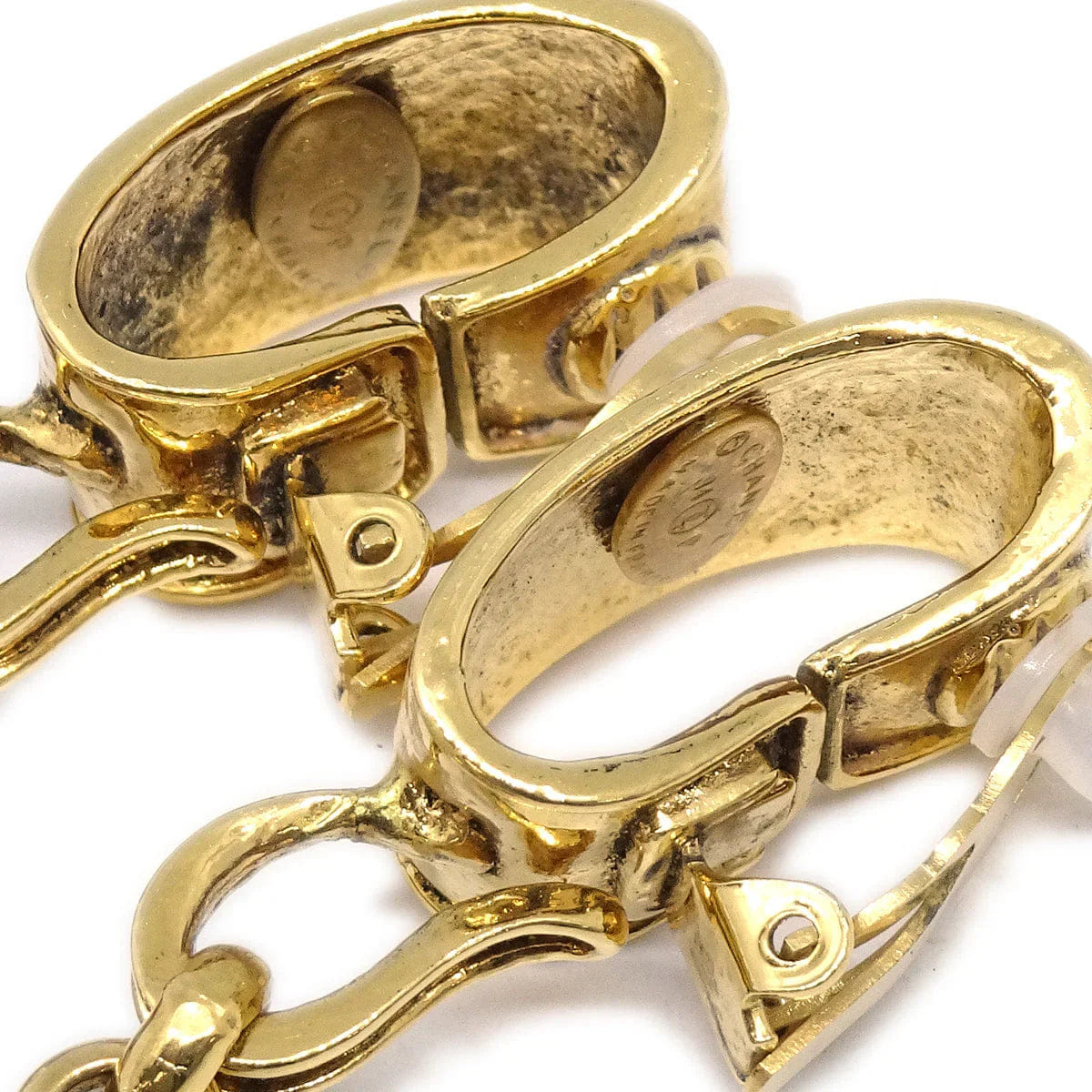 Chanel Dangle Earrings Clip - On Brown 94P