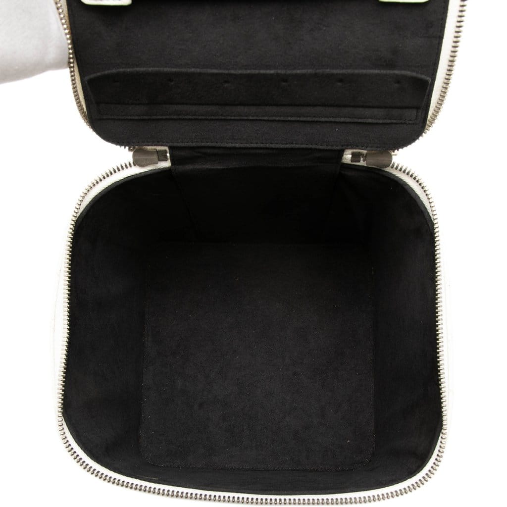 Chanel Large Quilted Lambskin Top Handle Jewelry Box With Chain