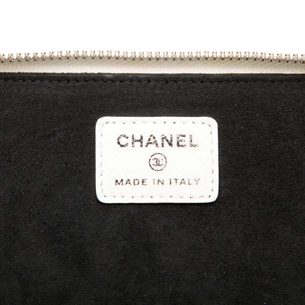 Chanel Large Quilted Lambskin Top Handle Jewelry Box With Chain