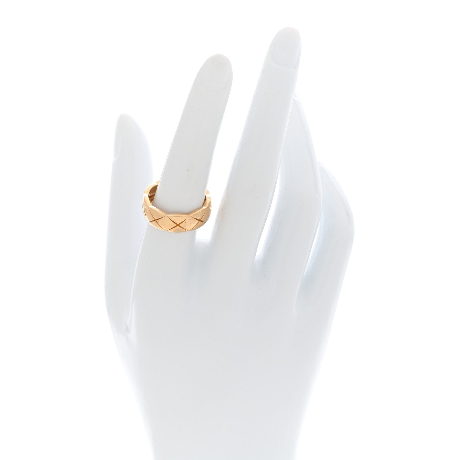 Chanel 18K Yellow Gold Small Coco Crush Ring 55 7.25
