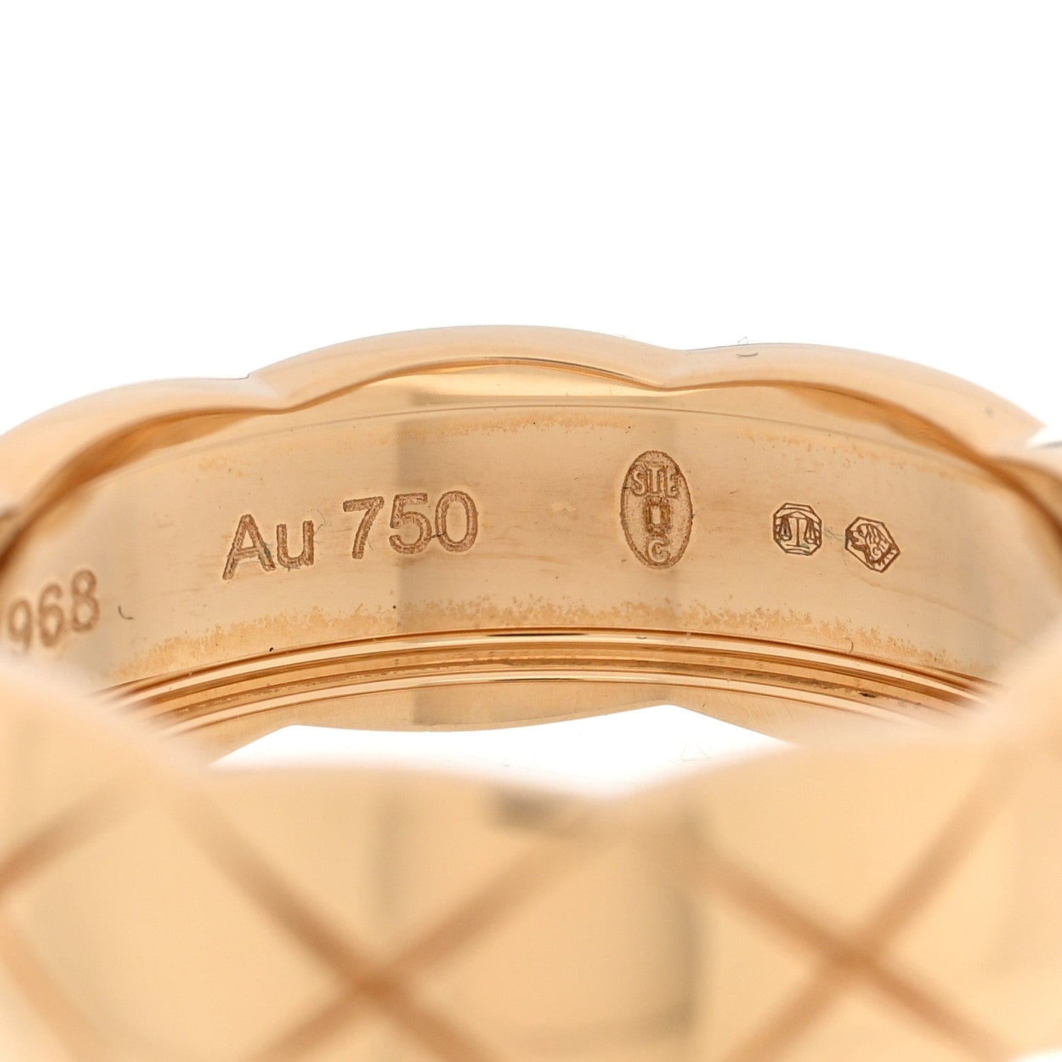 Chanel 18K Yellow Gold Small Coco Crush Ring 55 7.25