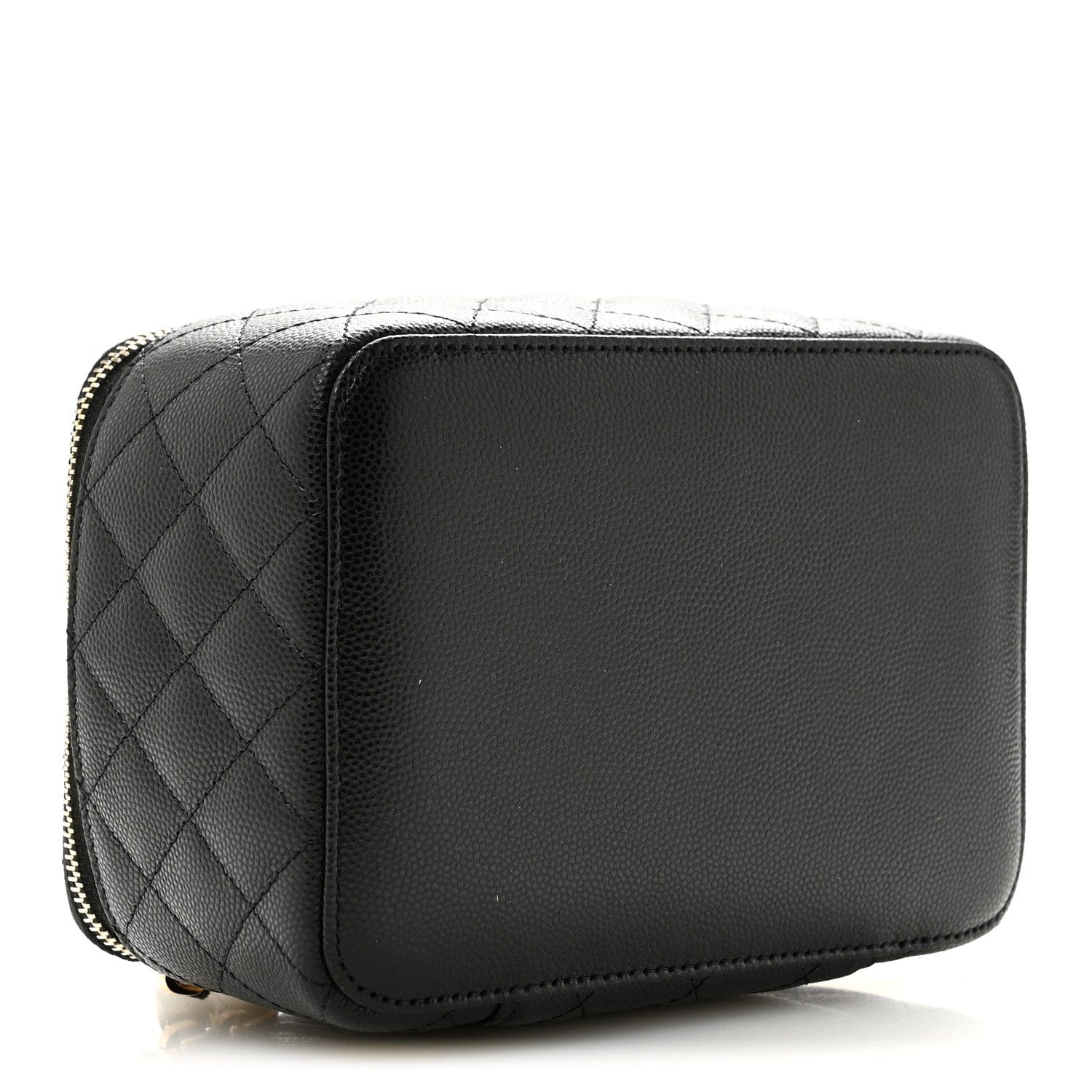 Chanel Caviar Quilted Top Handle Jewelry Case Black