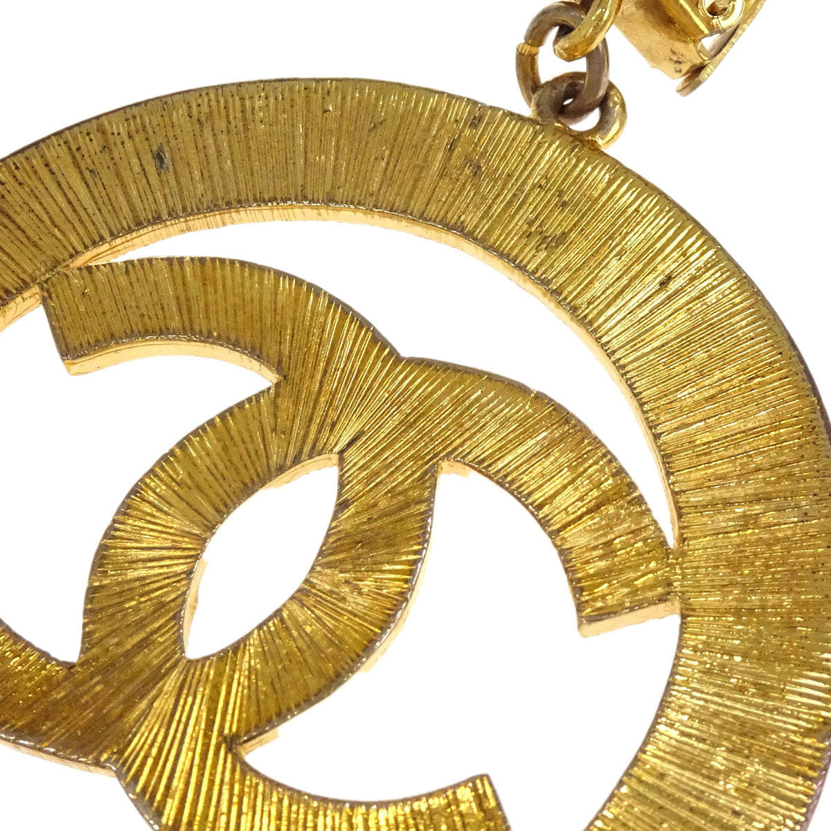Chanel Dangle CC Hoop Clip - On Earrings Gold 93P