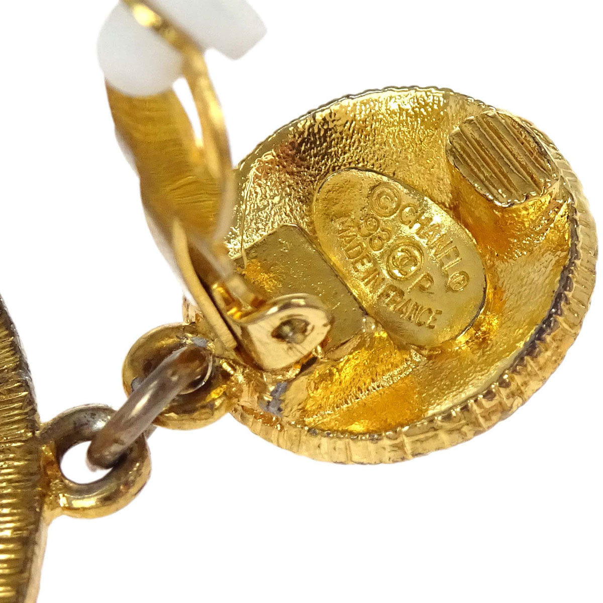 Chanel Dangle CC Hoop Clip - On Earrings Gold 93P