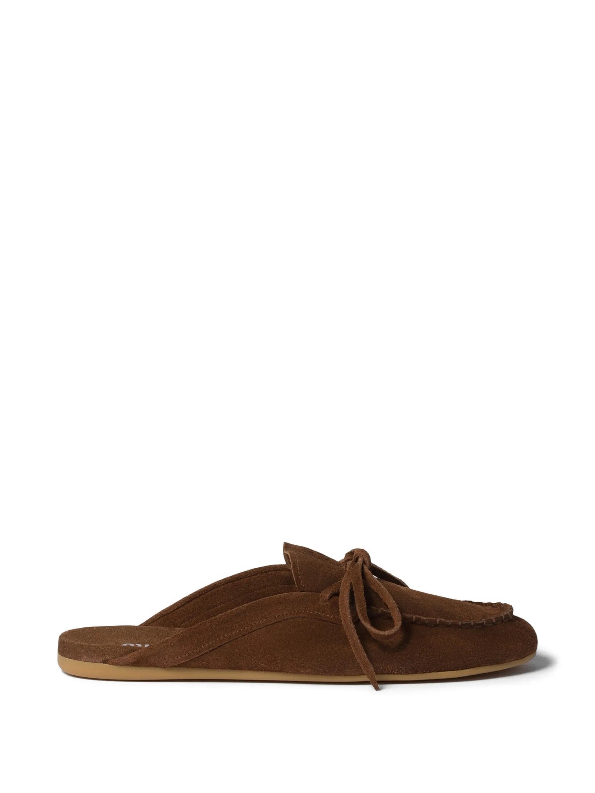 Miu Miu suede deck mules
