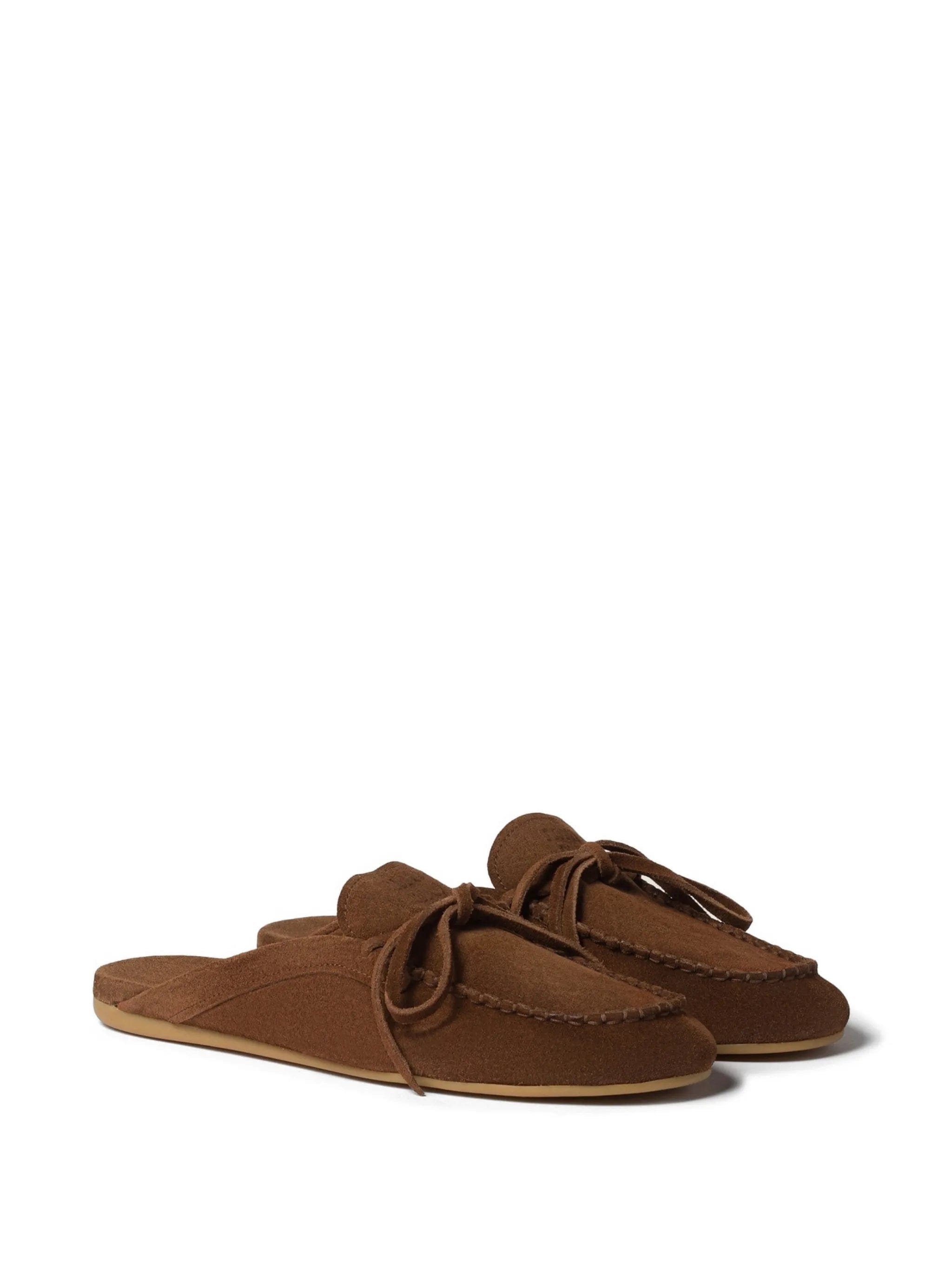 Miu Miu suede deck mules