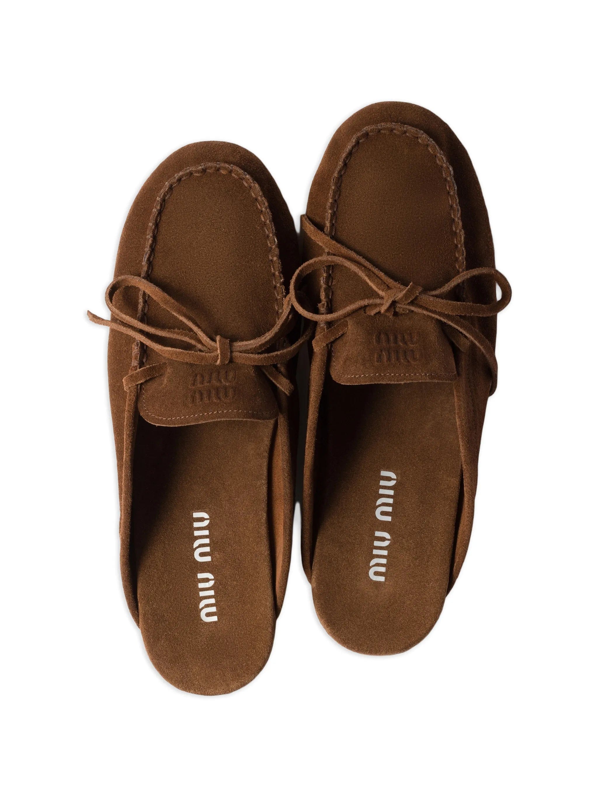Miu Miu suede deck mules