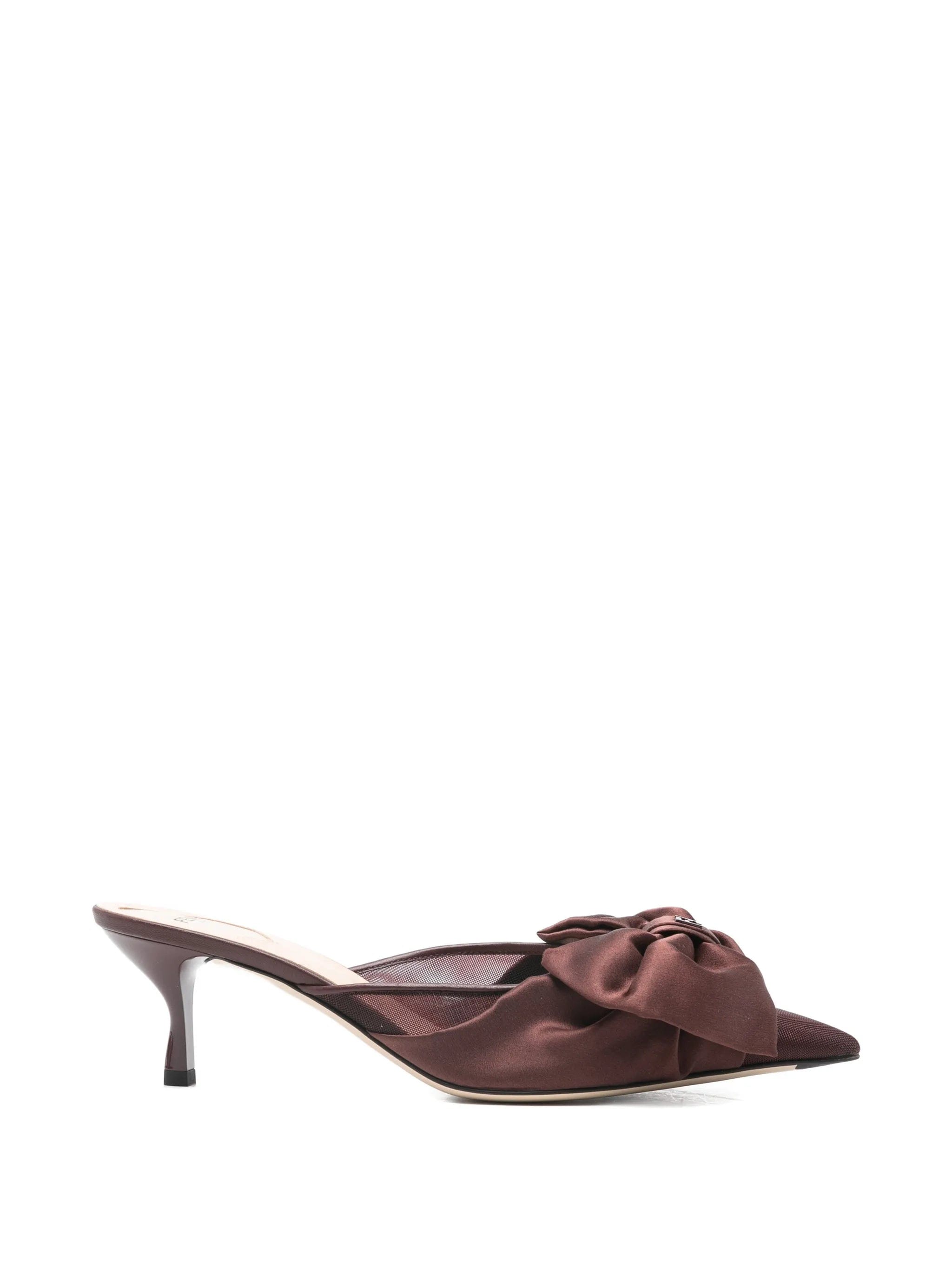 Fendi Colibrì red satin mules