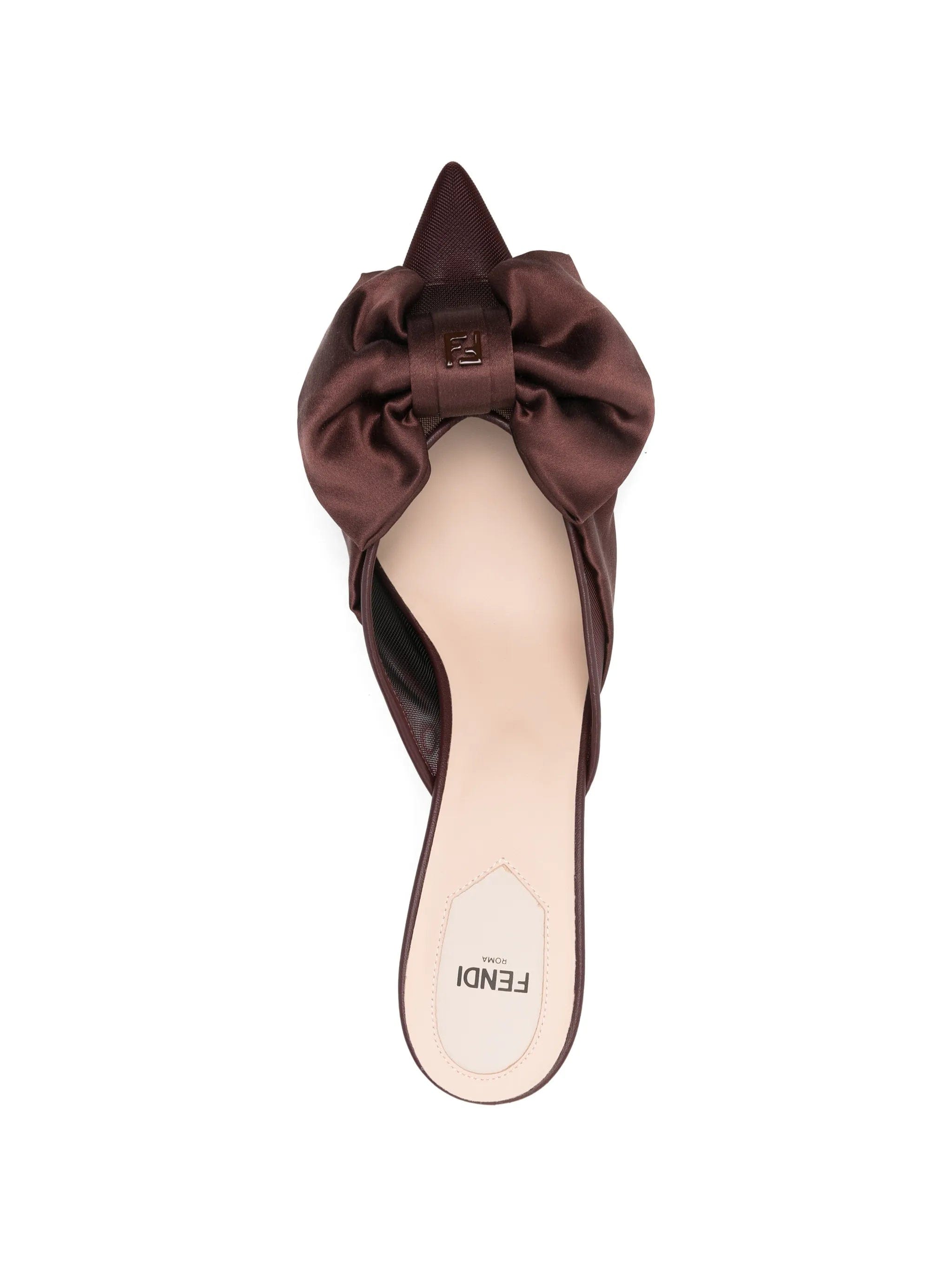Fendi Colibrì red satin mules