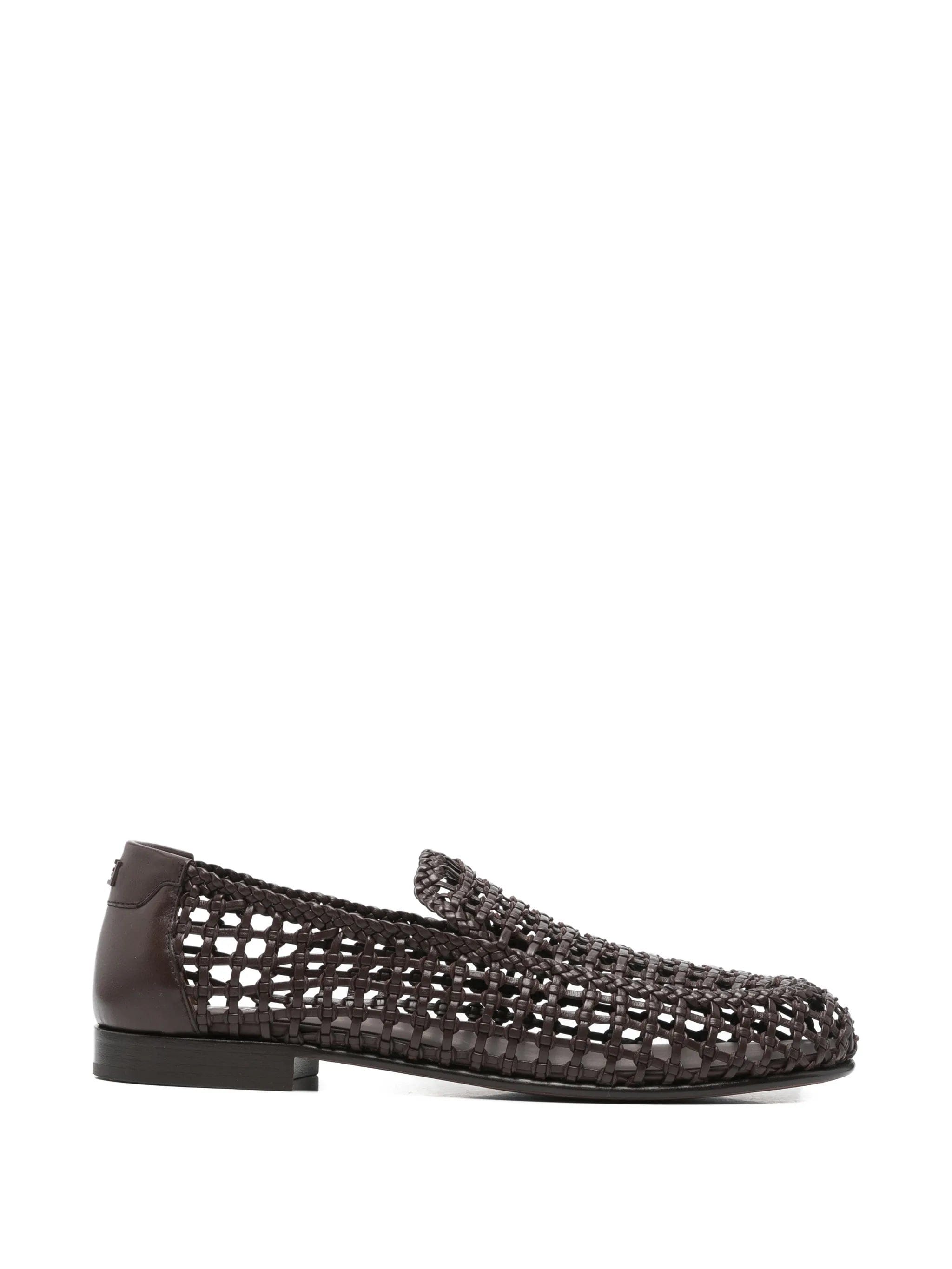 Fendi braided leather loafers