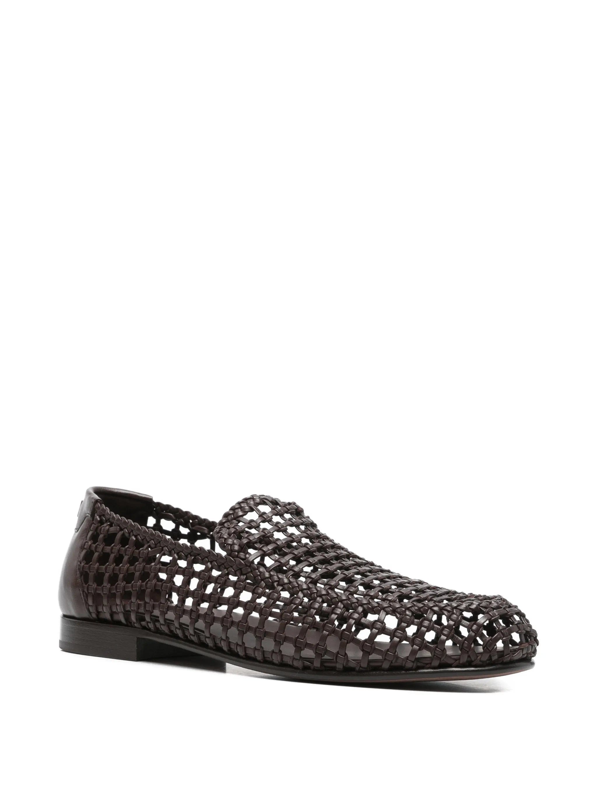 Fendi braided leather loafers