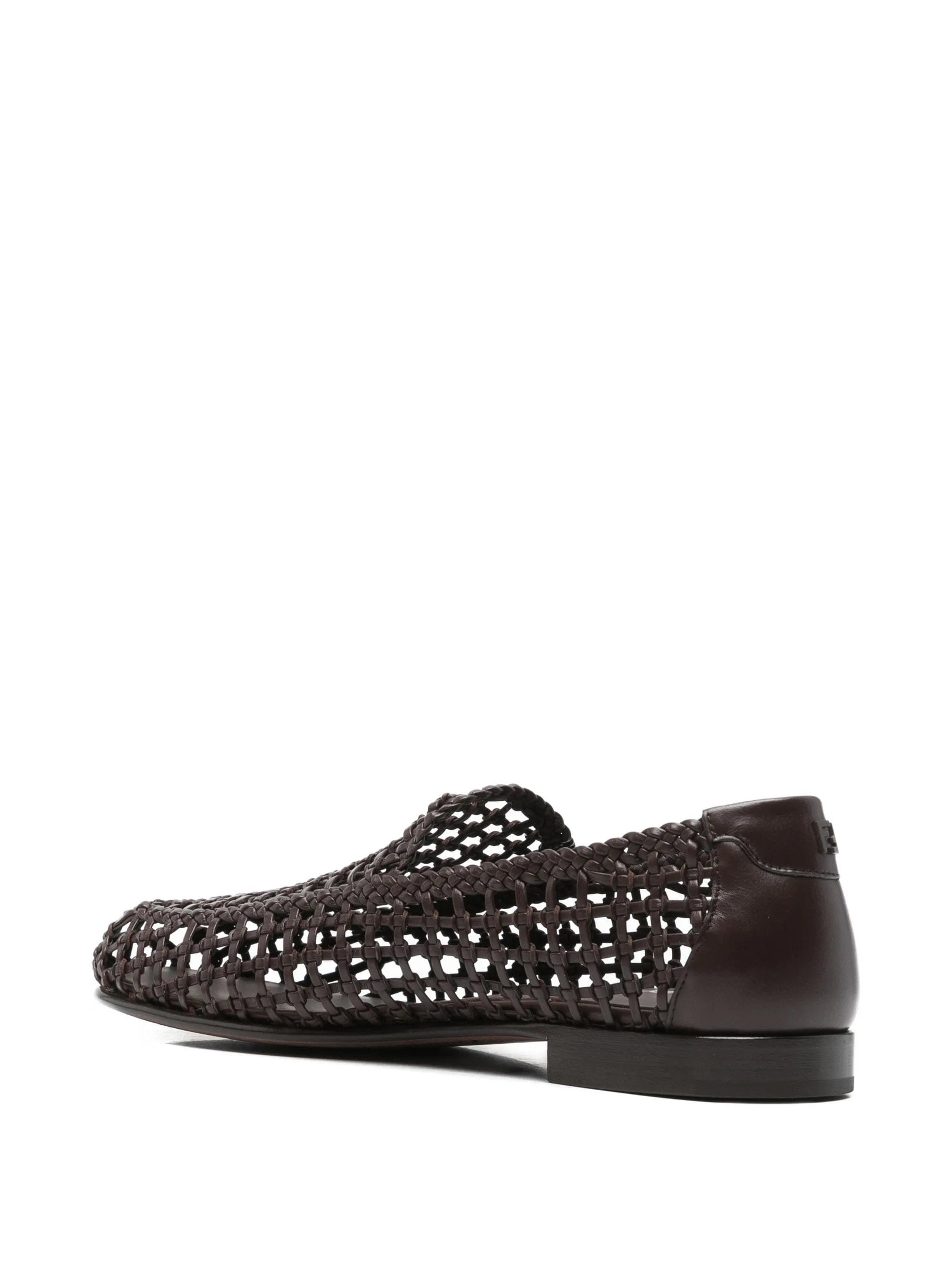 Fendi braided leather loafers