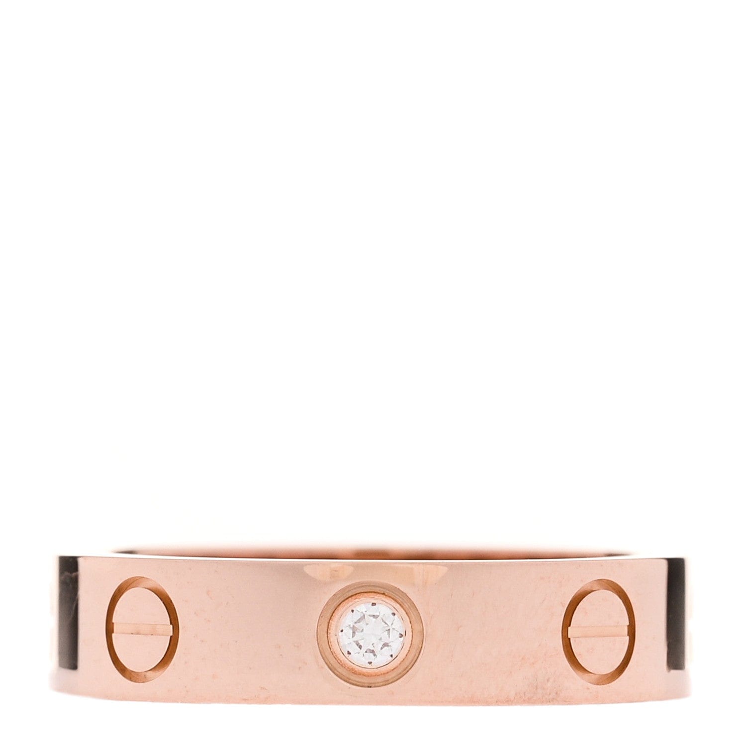 Cartier 18K Pink Gold Diamond 4 mm LOVE Wedding Band Ring 47 4