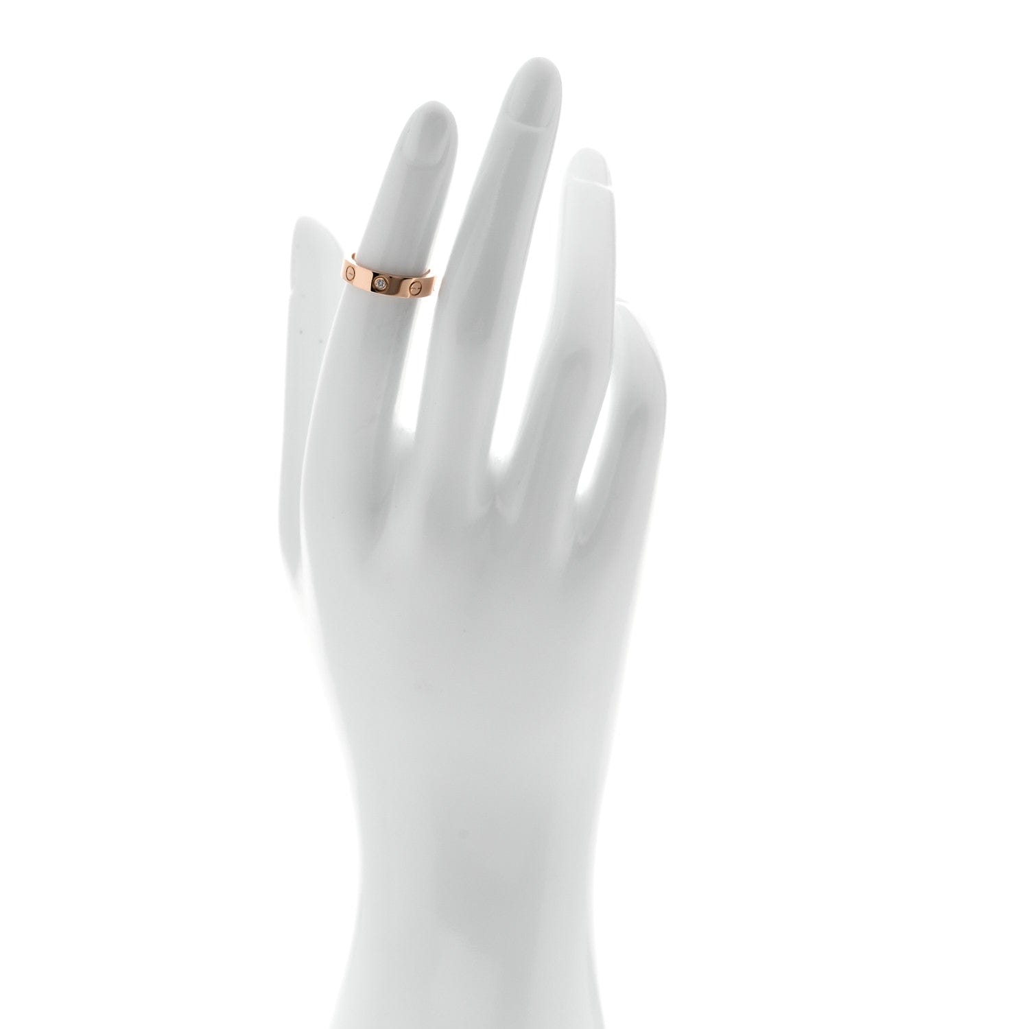 Cartier 18K Pink Gold Diamond 4 mm LOVE Wedding Band Ring 47 4