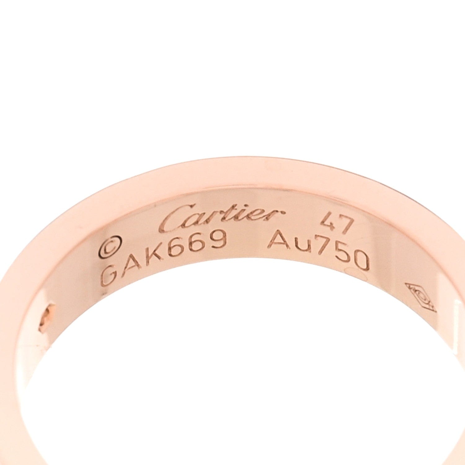 Cartier 18K Pink Gold Diamond 4 mm LOVE Wedding Band Ring 47 4