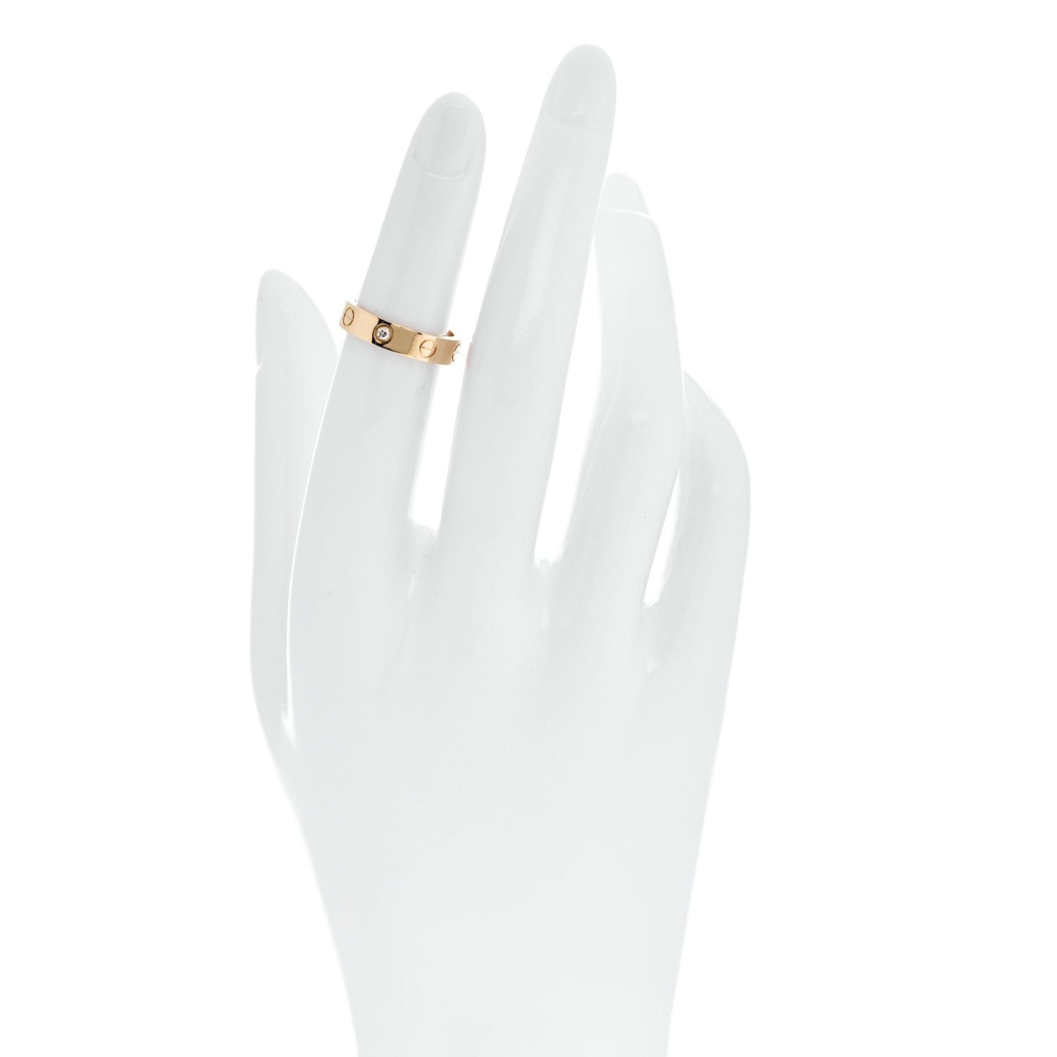 Cartier 18K Yellow Gold Diamond 4 mm LOVE Wedding Band Ring 48 4.5