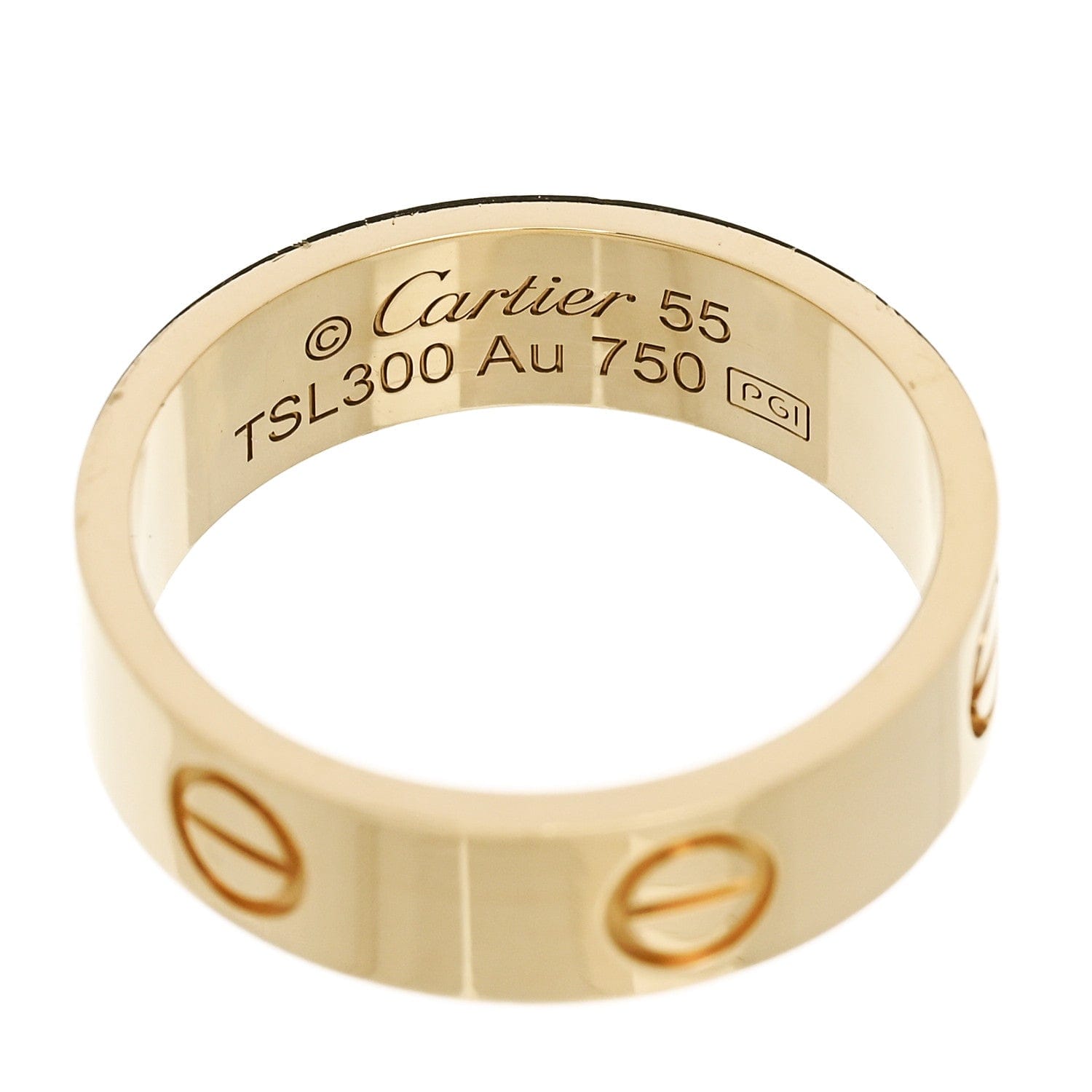 Cartier 18K Yellow Gold 5.5 mm LOVE Ring 55 7.25