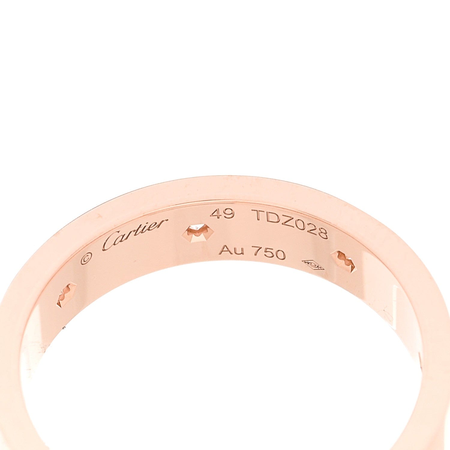 Cartier 18K Pink Gold 8 Diamond 4 mm LOVE Wedding Band Ring 49 5