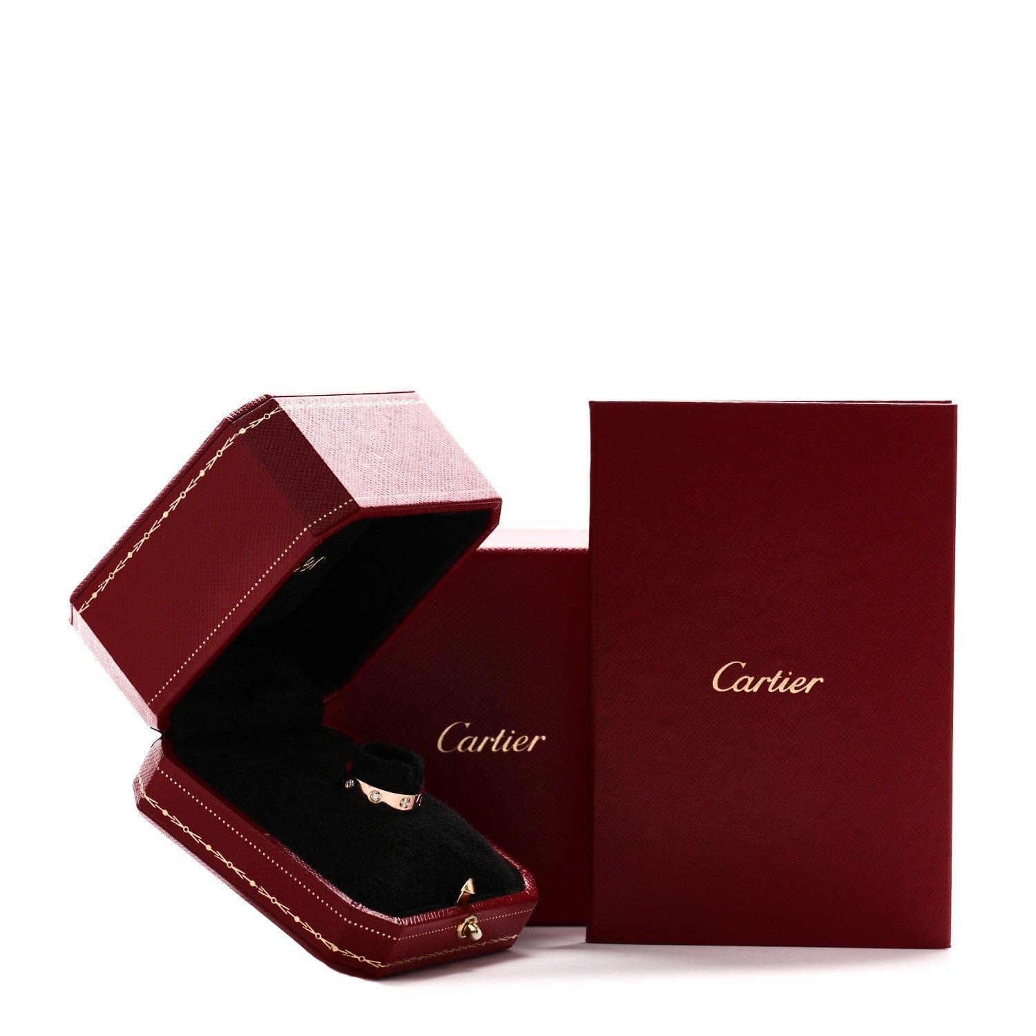 Cartier 18K Pink Gold 8 Diamond 4 mm LOVE Wedding Band Ring 49 5