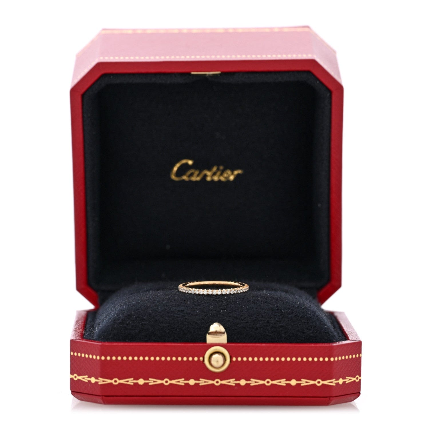 Cartier 18K Yellow Gold Diamond 1.5 mm Etincelle de Cartier Wedding Band Ring 49 5