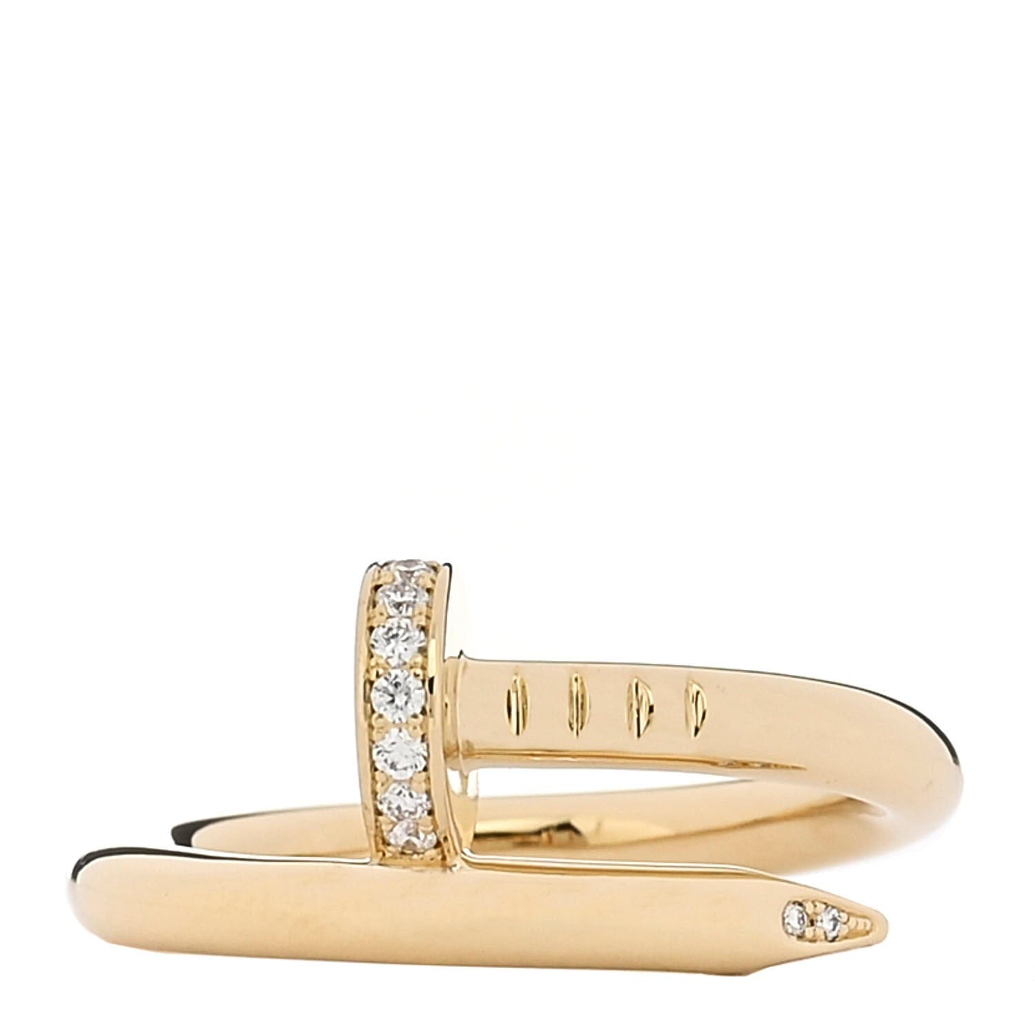 Cartier 18K Yellow Gold Diamond Juste Un Clou Ring 53 6.5