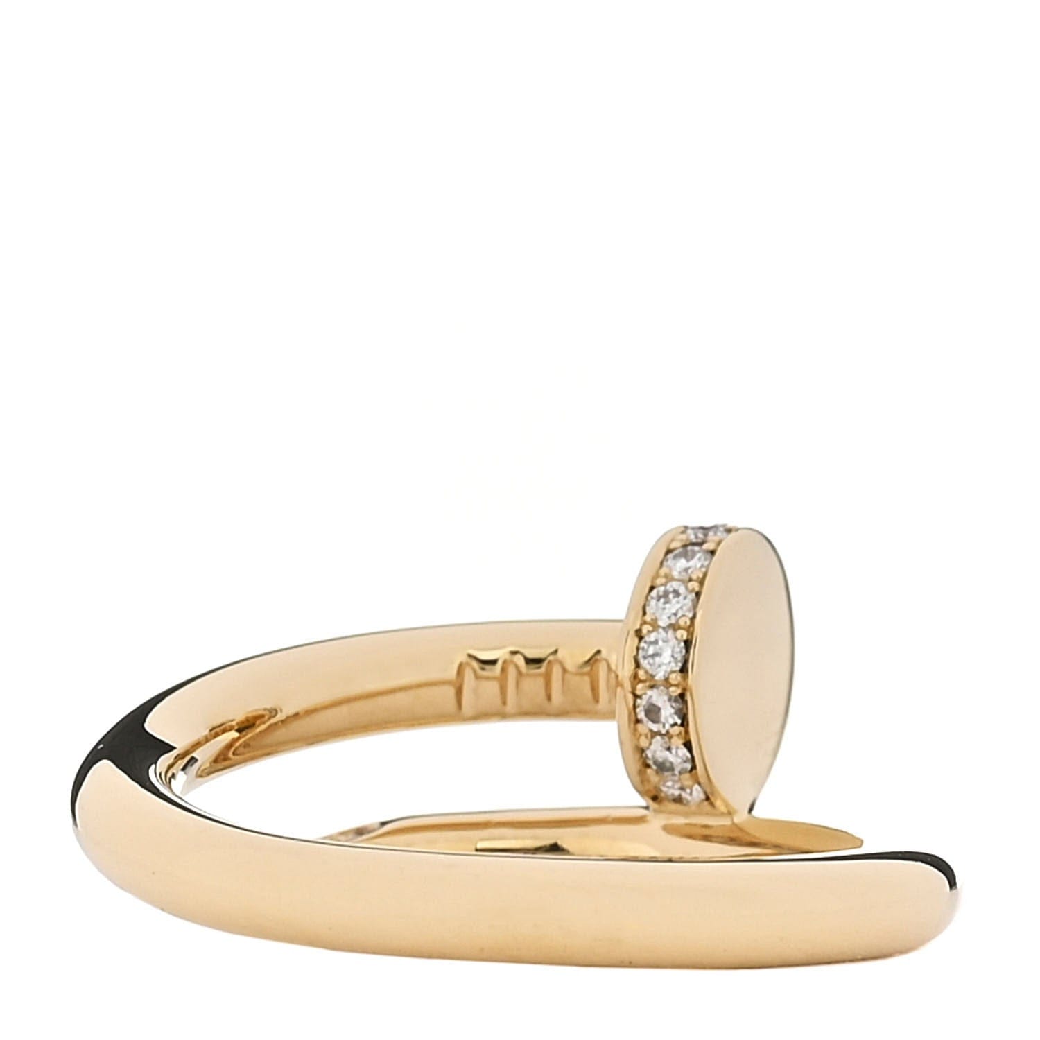 Cartier 18K Yellow Gold Diamond Juste Un Clou Ring 53 6.5