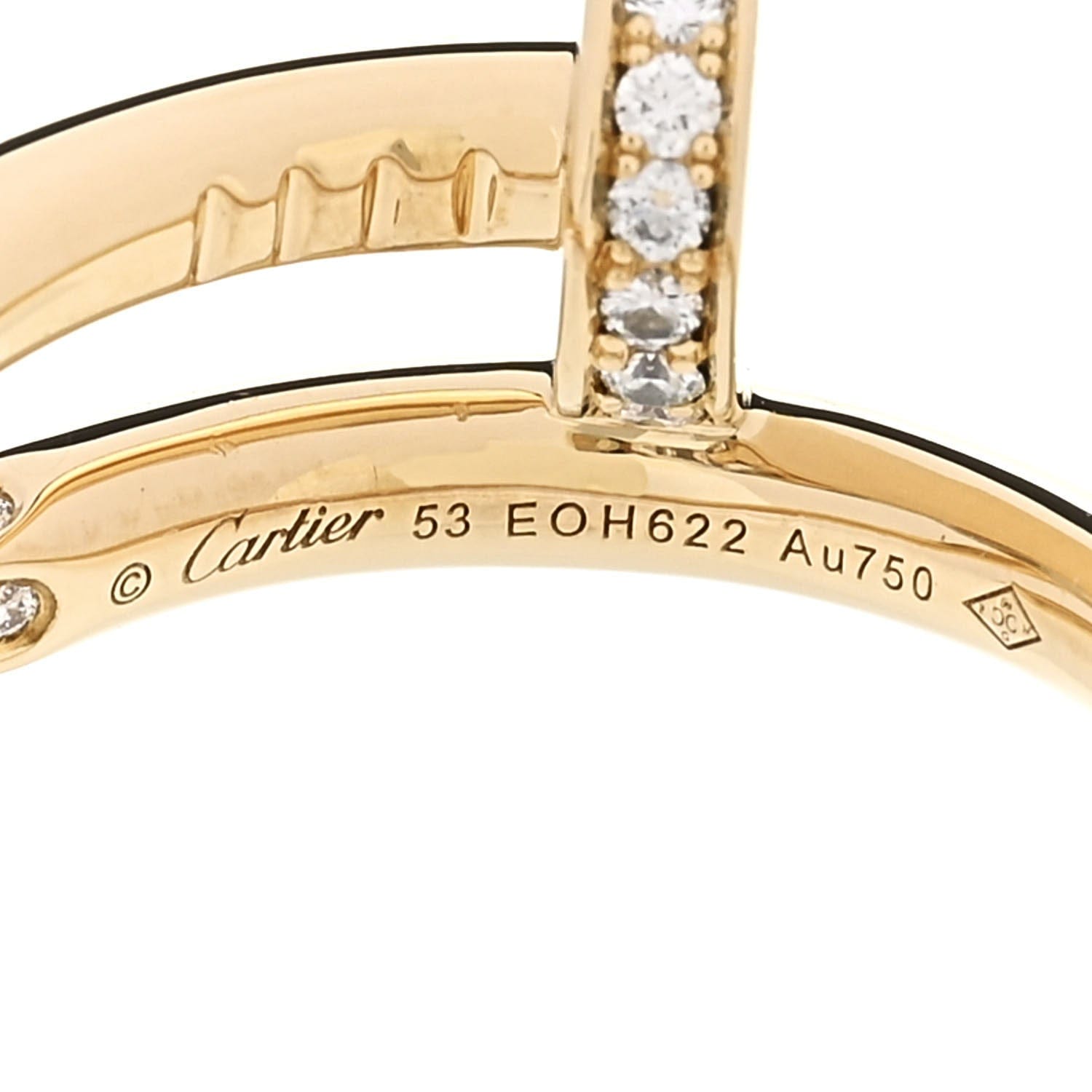 Cartier 18K Yellow Gold Diamond Juste Un Clou Ring 53 6.5