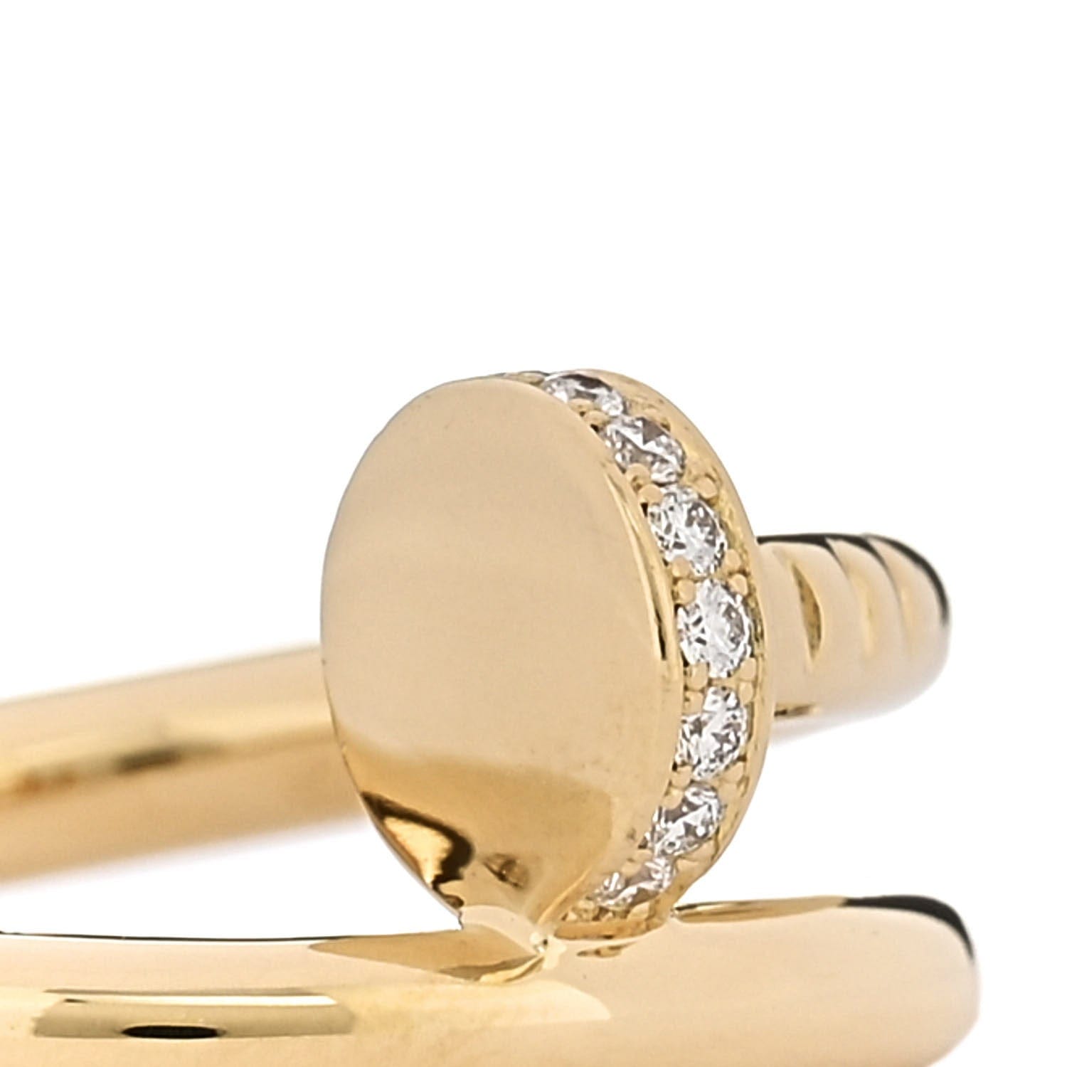 Cartier 18K Yellow Gold Diamond Juste Un Clou Ring 53 6.5