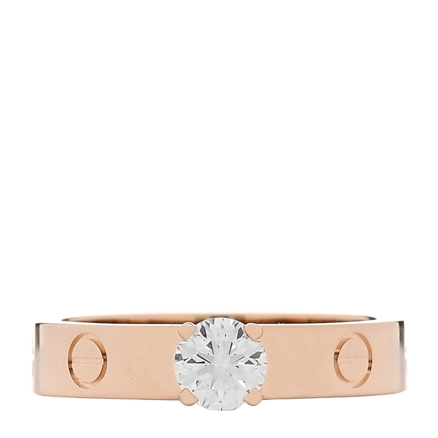 Cartier 18K Pink Gold Diamond .41ct LOVE Solitaire Engagement Ring 53 6.5