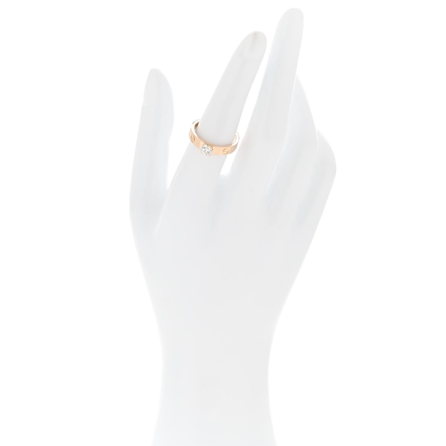 Cartier 18K Pink Gold Diamond .41ct LOVE Solitaire Engagement Ring 53 6.5