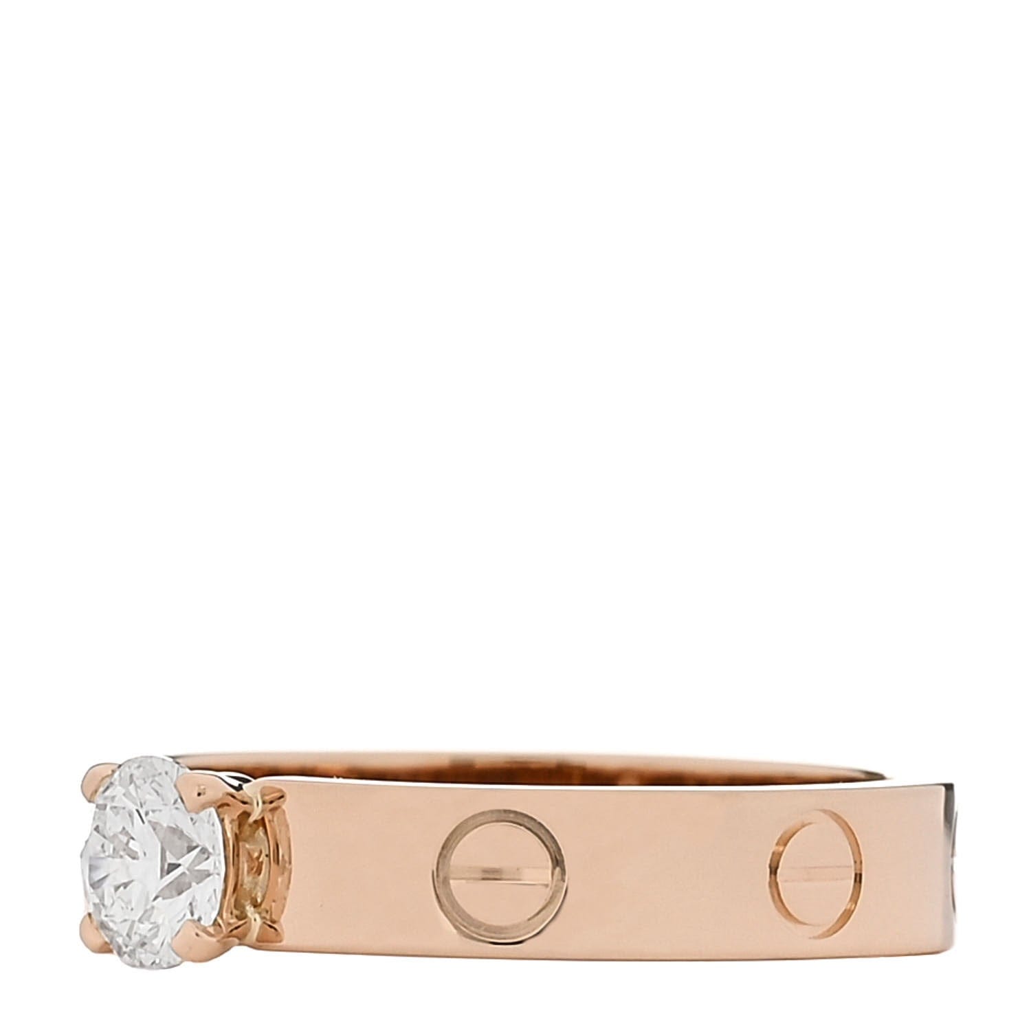 Cartier 18K Pink Gold Diamond .41ct LOVE Solitaire Engagement Ring 53 6.5