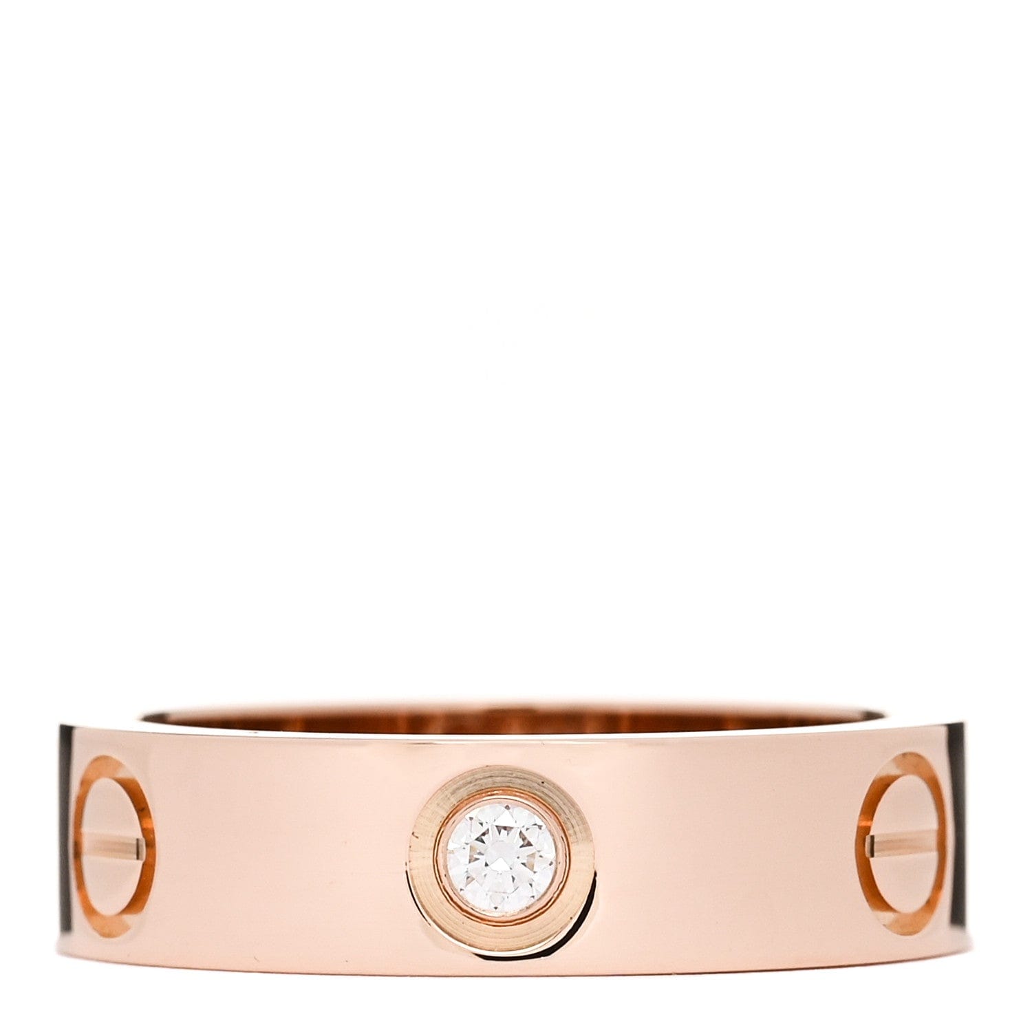 Cartier 18K Pink Gold 3 Diamond LOVE Ring 55 7.25