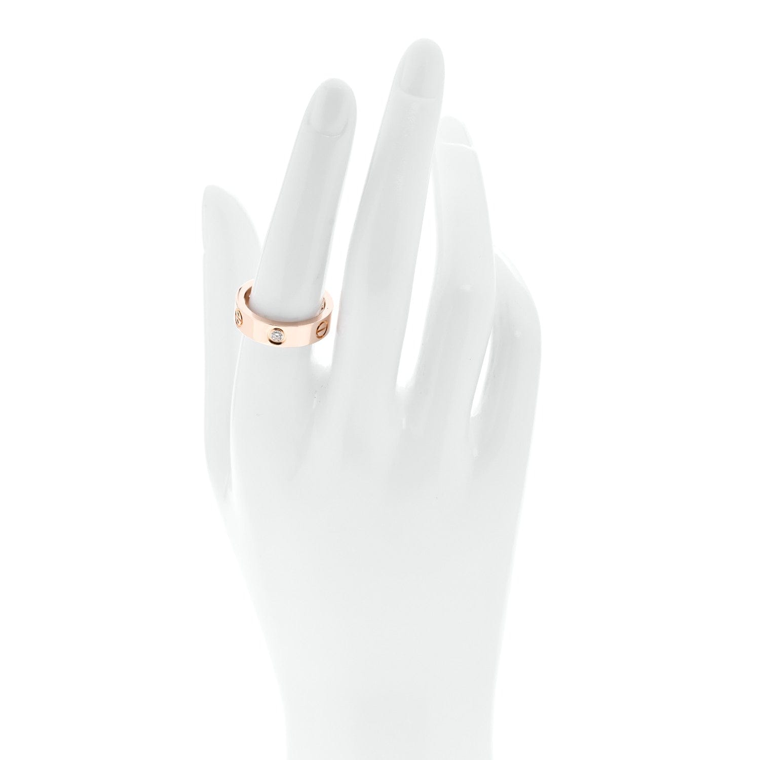 Cartier 18K Pink Gold 3 Diamond LOVE Ring 55 7.25