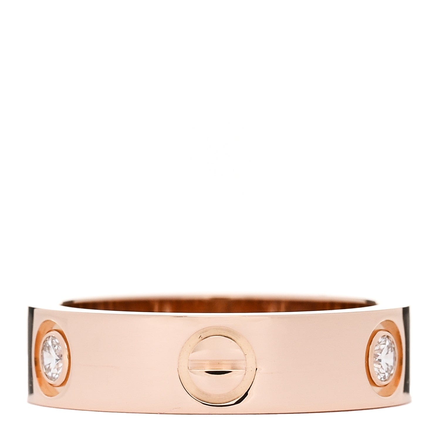 Cartier 18K Pink Gold 3 Diamond LOVE Ring 55 7.25