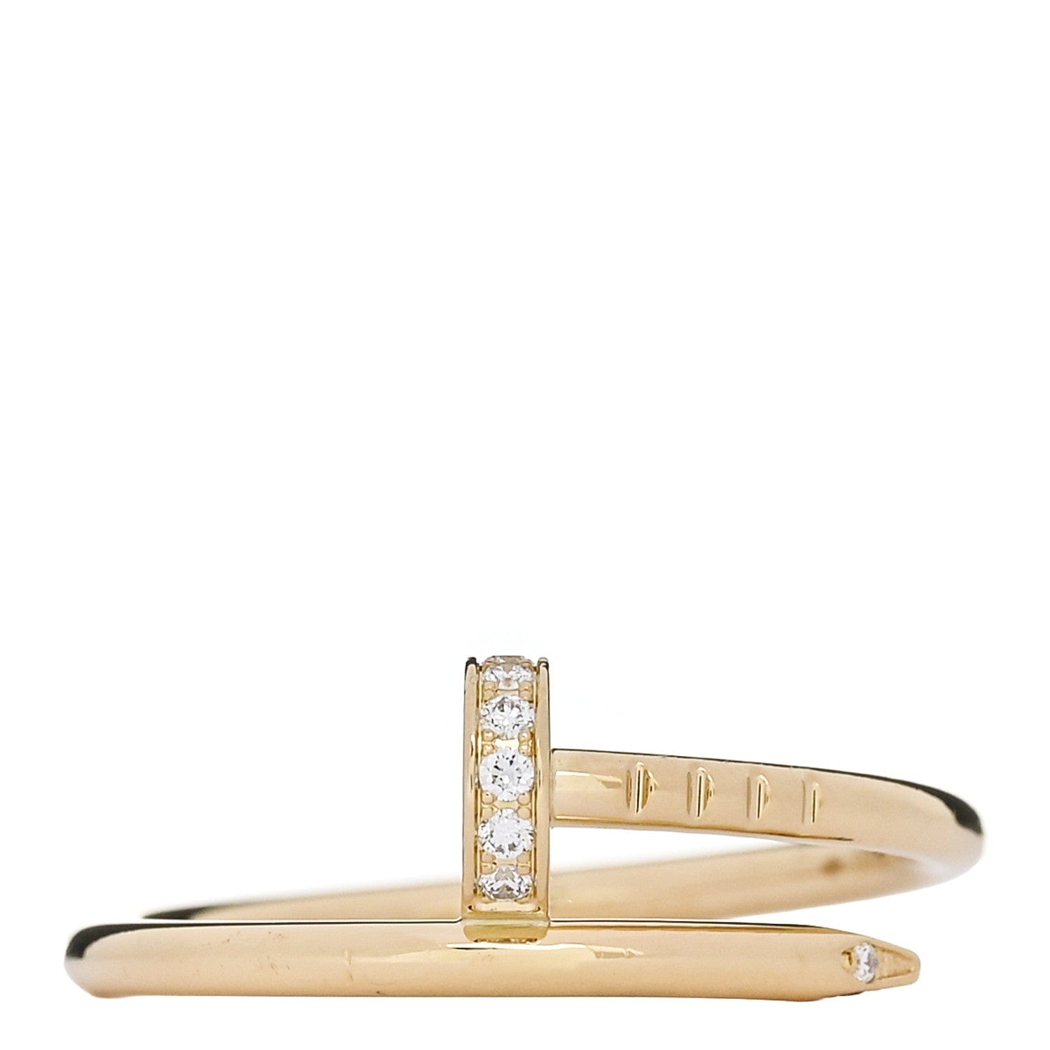 Cartier 18K Yellow Gold Diamond Small Juste Un Clou Ring 54 6.75