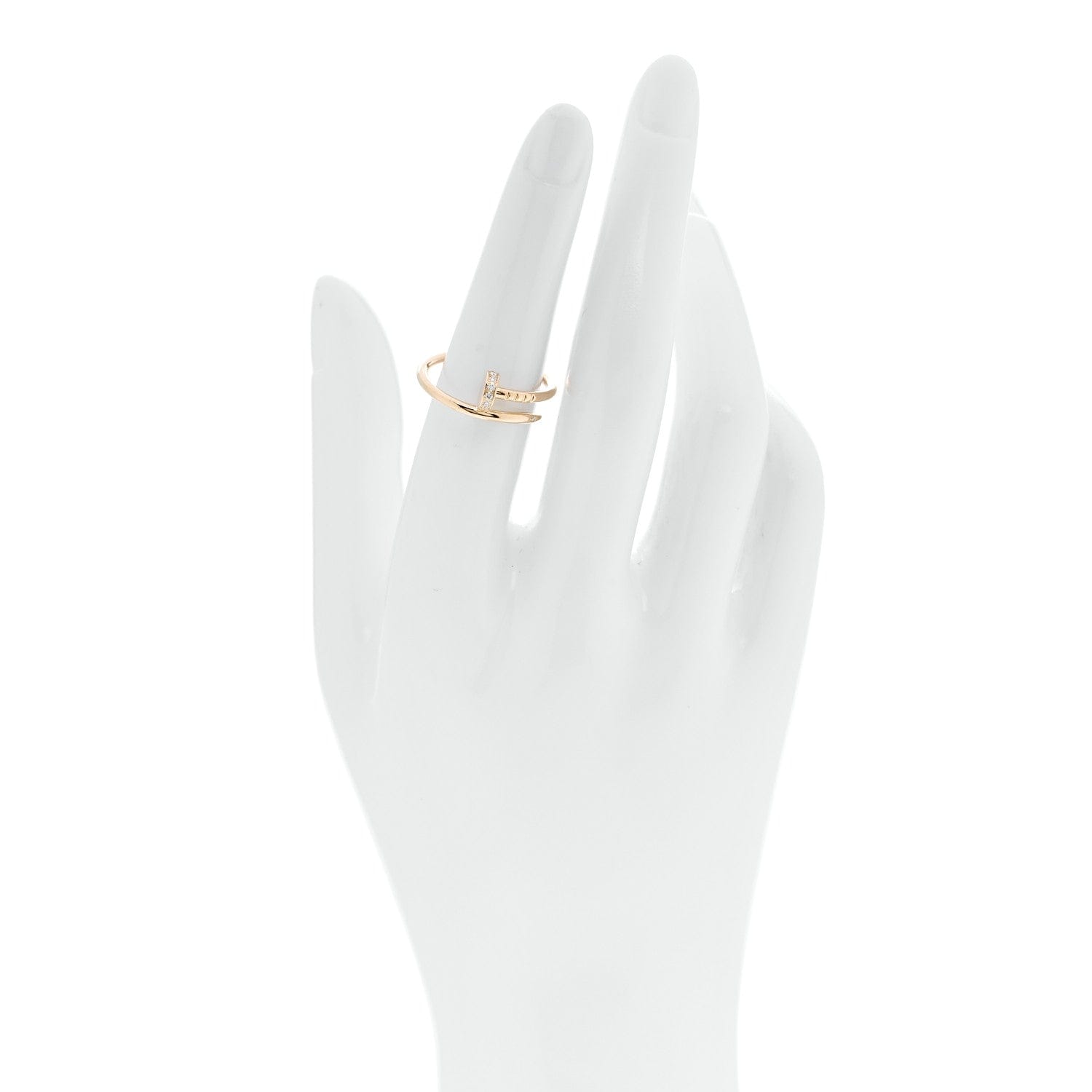 Cartier 18K Yellow Gold Diamond Small Juste Un Clou Ring 54 6.75