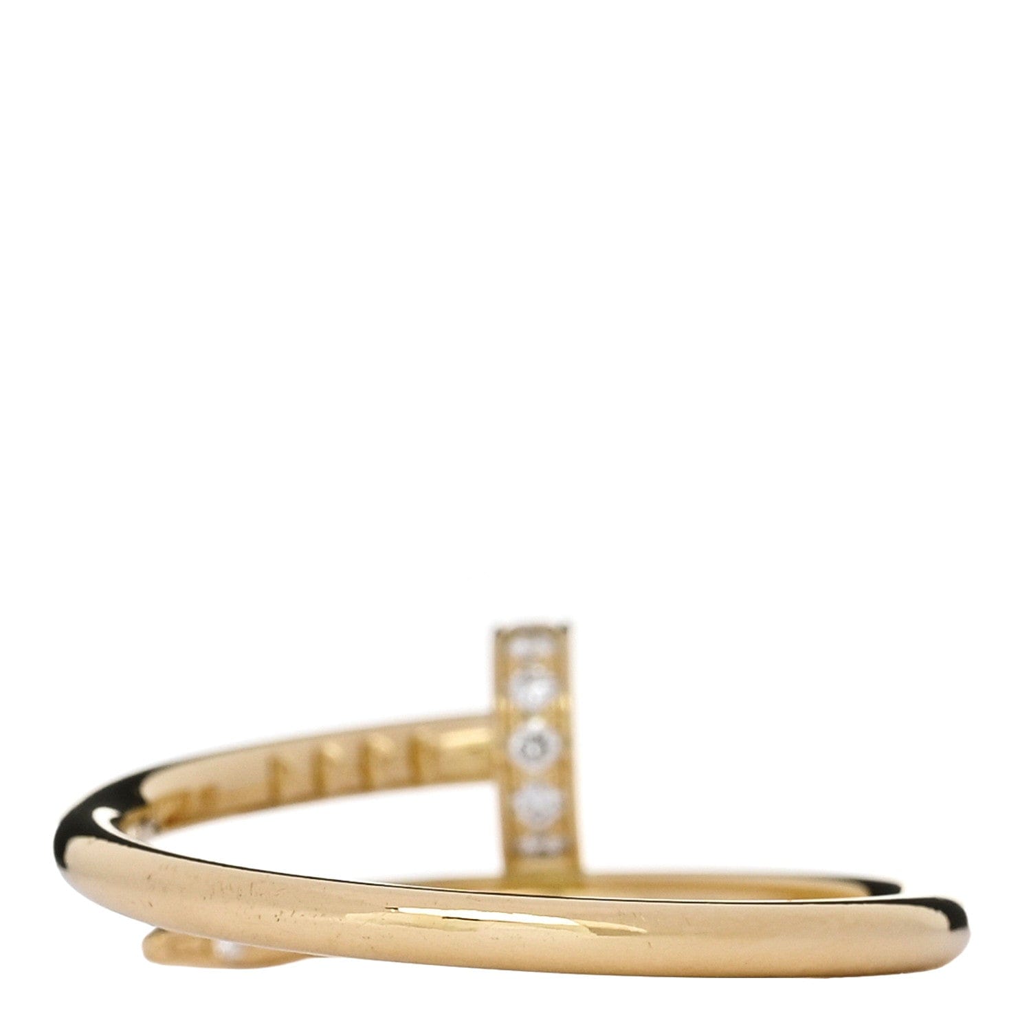 Cartier 18K Yellow Gold Diamond Small Juste Un Clou Ring 54 6.75
