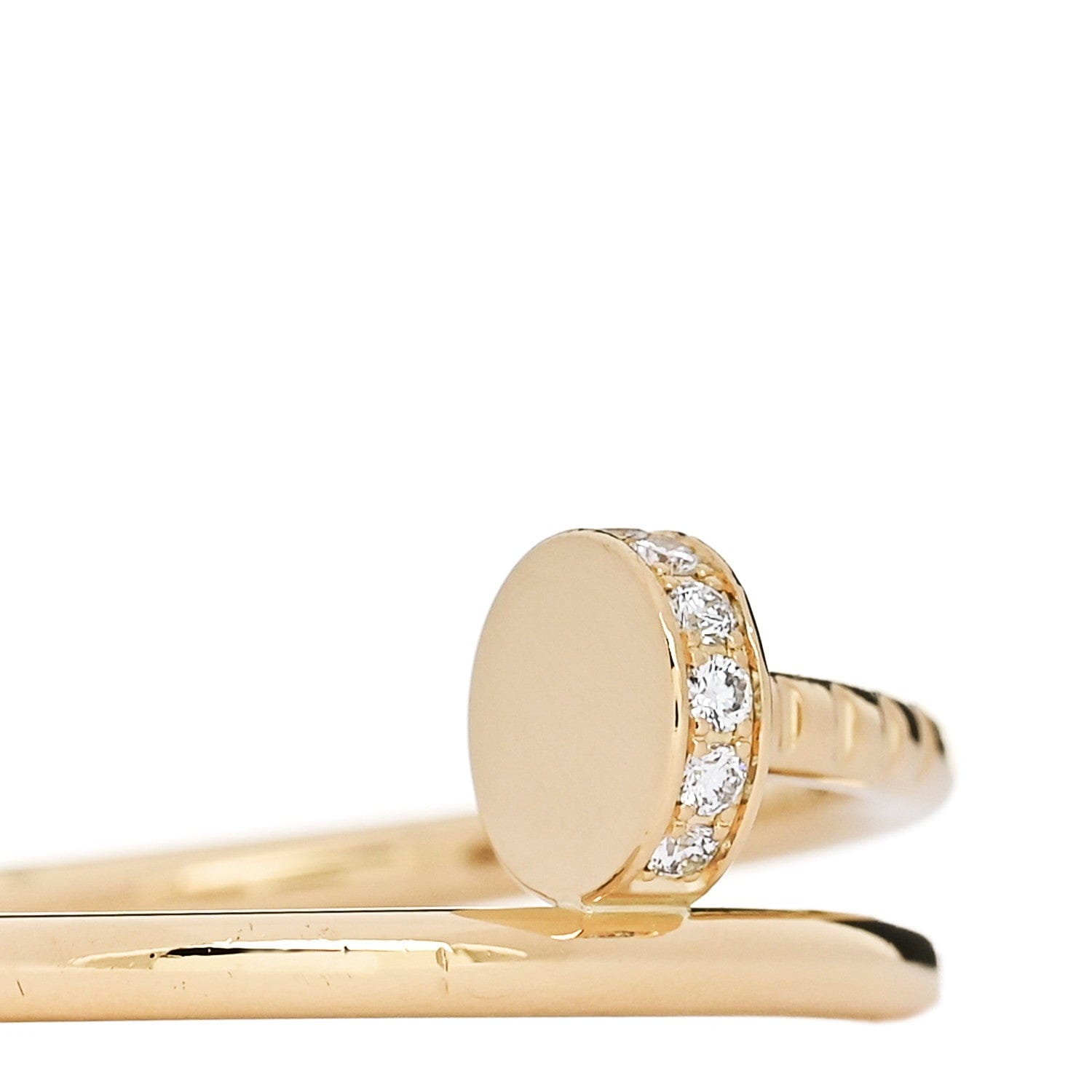 Cartier 18K Yellow Gold Diamond Small Juste Un Clou Ring 54 6.75