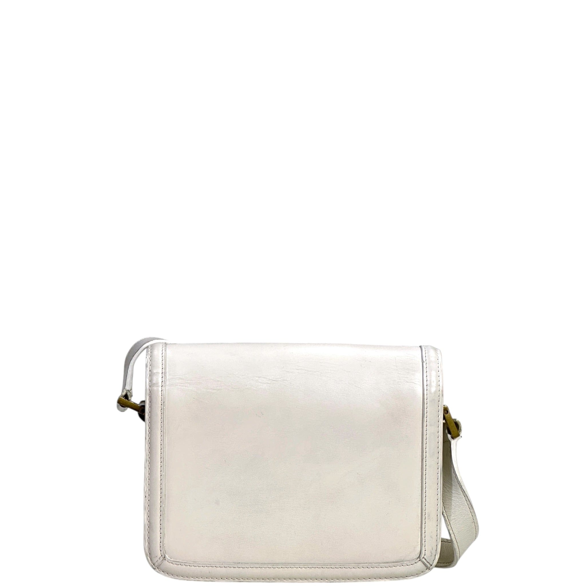 YVES SAINT Laurent Saint Laurent Solferino Small Satchel White Smooth Leather
