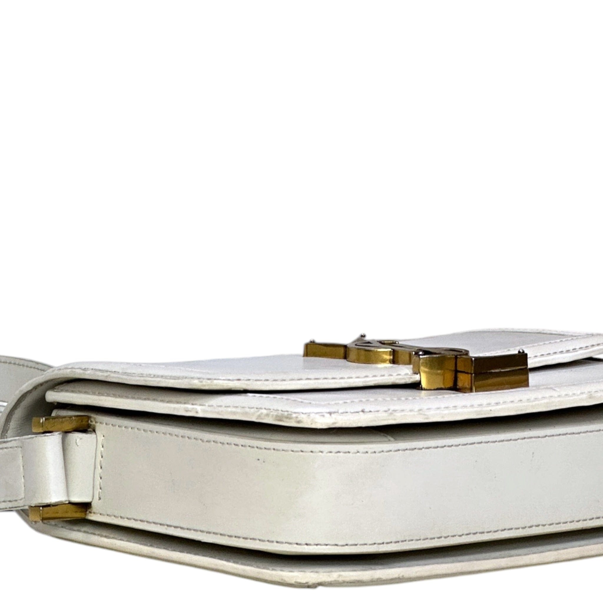 YVES SAINT Laurent Saint Laurent Solferino Small Satchel White Smooth Leather