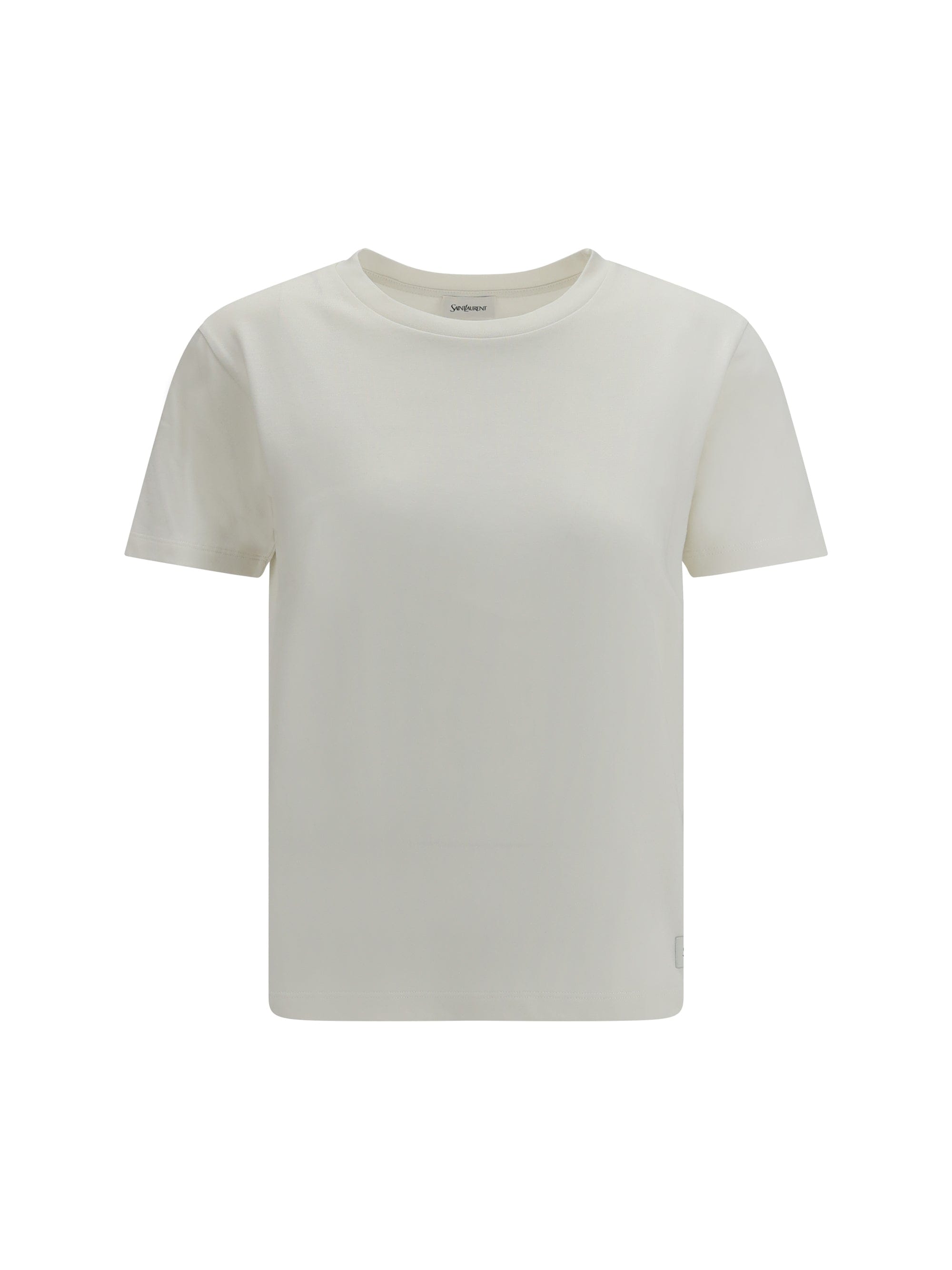 Saint Laurent Monochromatic Logo T - Shirt — Beige