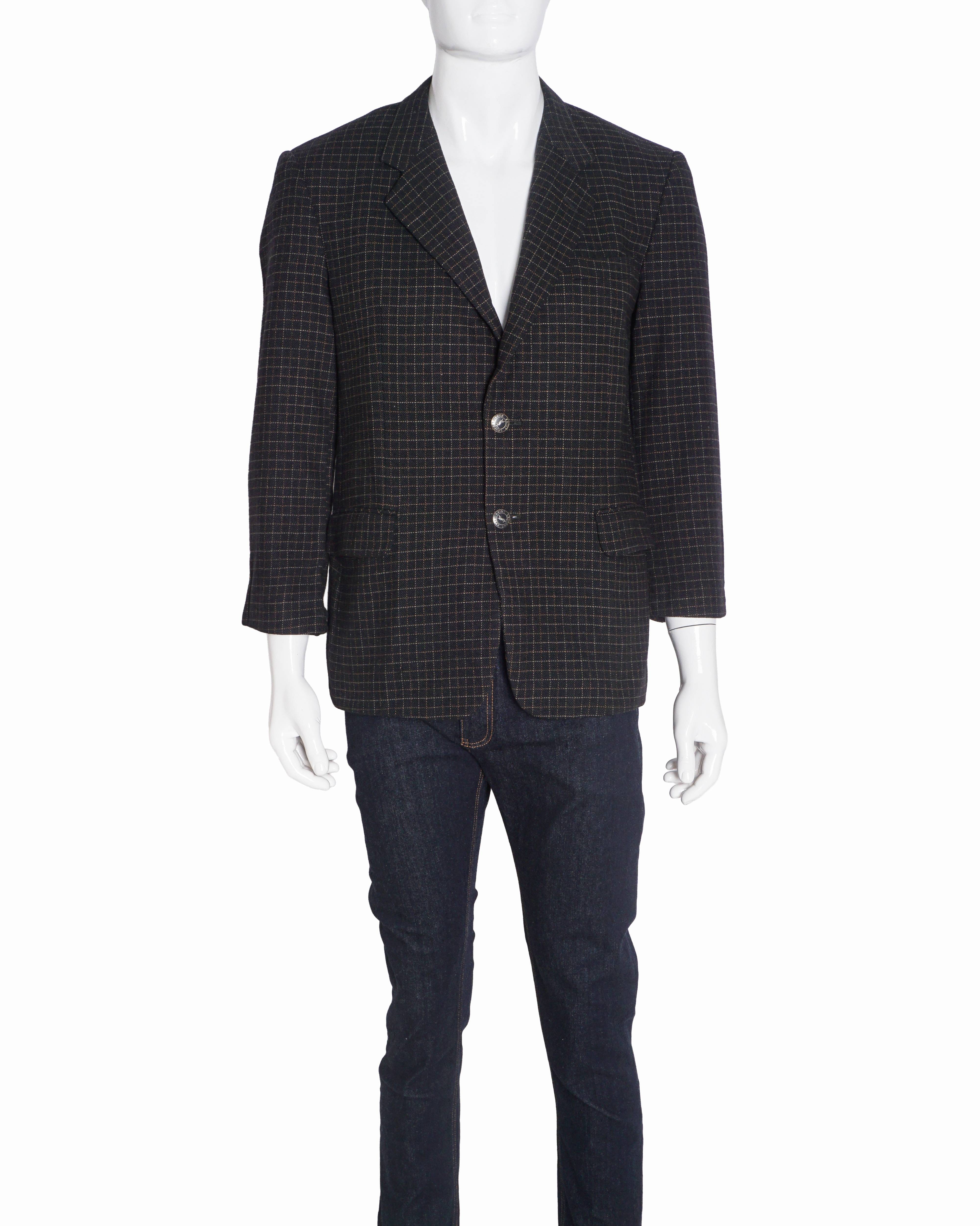Saint Laurent Yves Saint Laurent Vintage Plaid Wool Men's Blazer