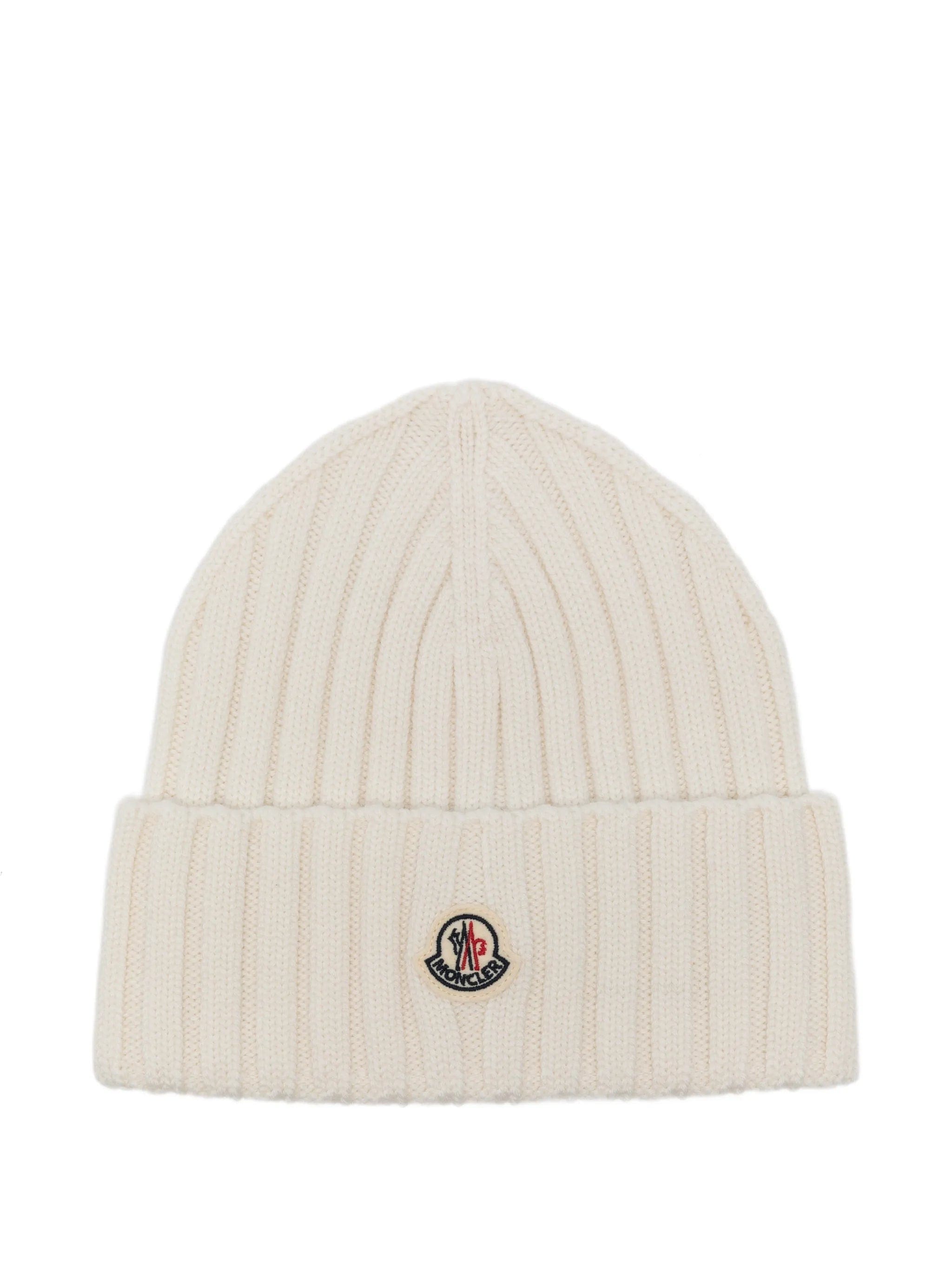 Moncler logo - patch ribbed - knit beanie hat
