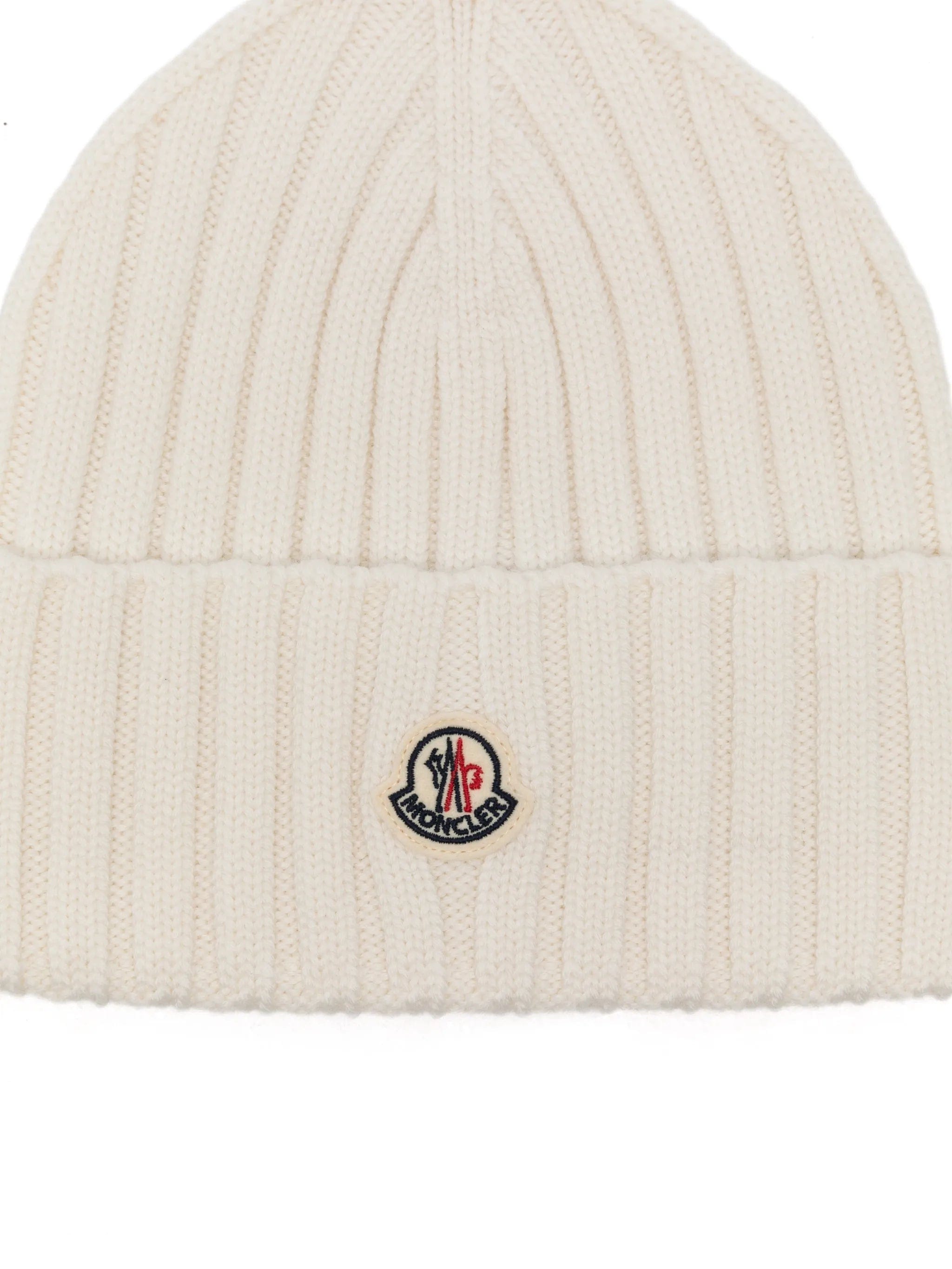 Moncler logo - patch ribbed - knit beanie hat