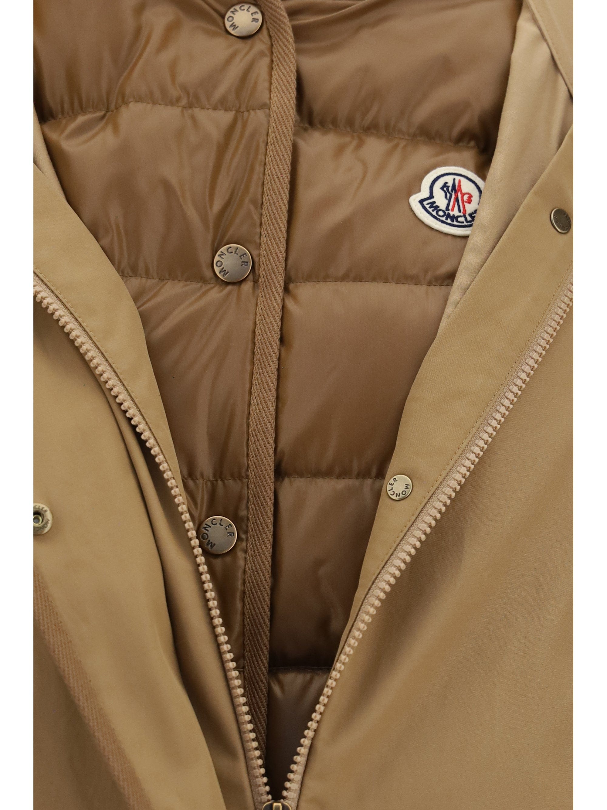 Moncler Hooded Technical Jacket — Brown