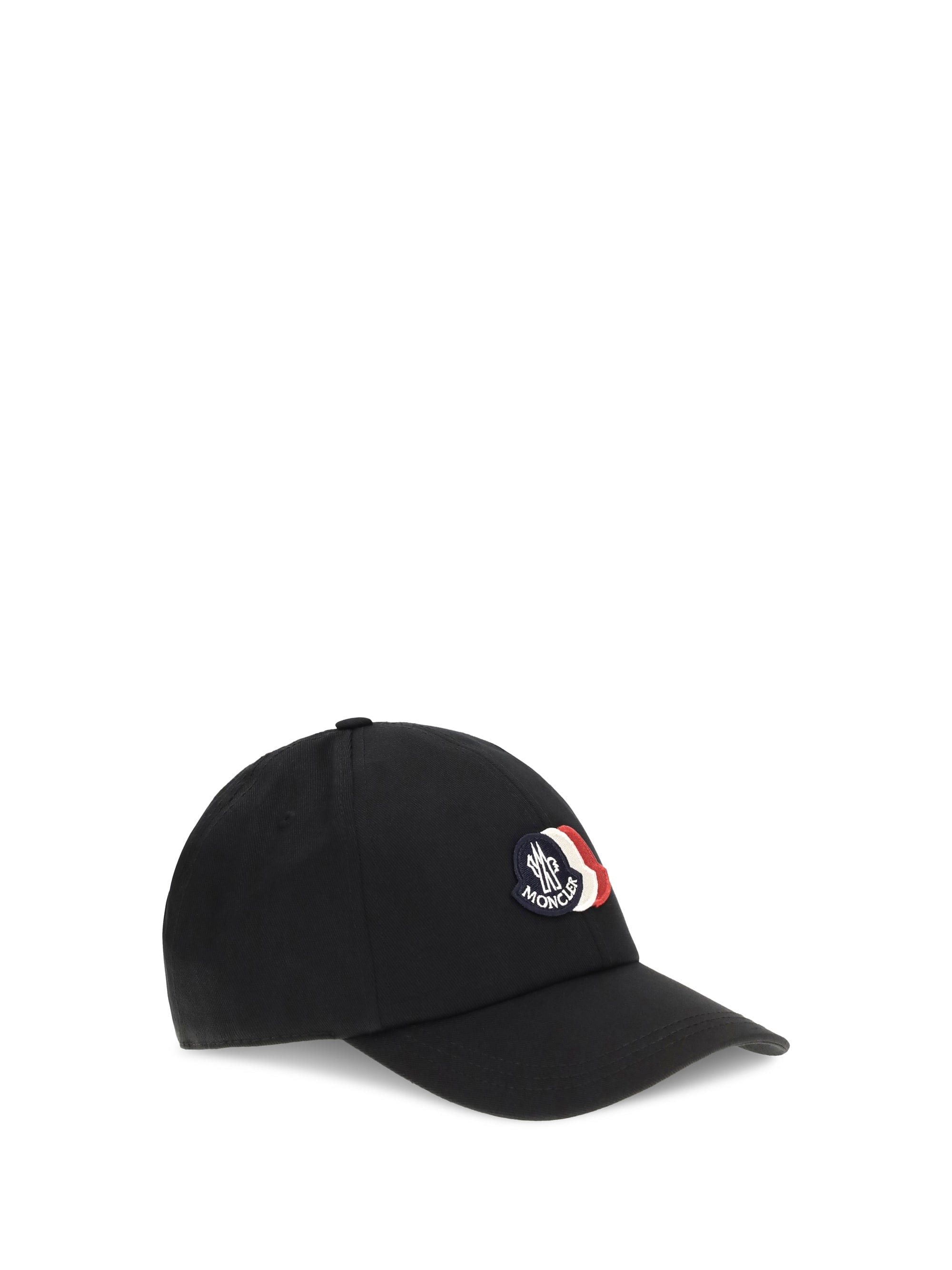 Moncler L20913B000210U618 Tricolour Logo Baseball Cap — Black