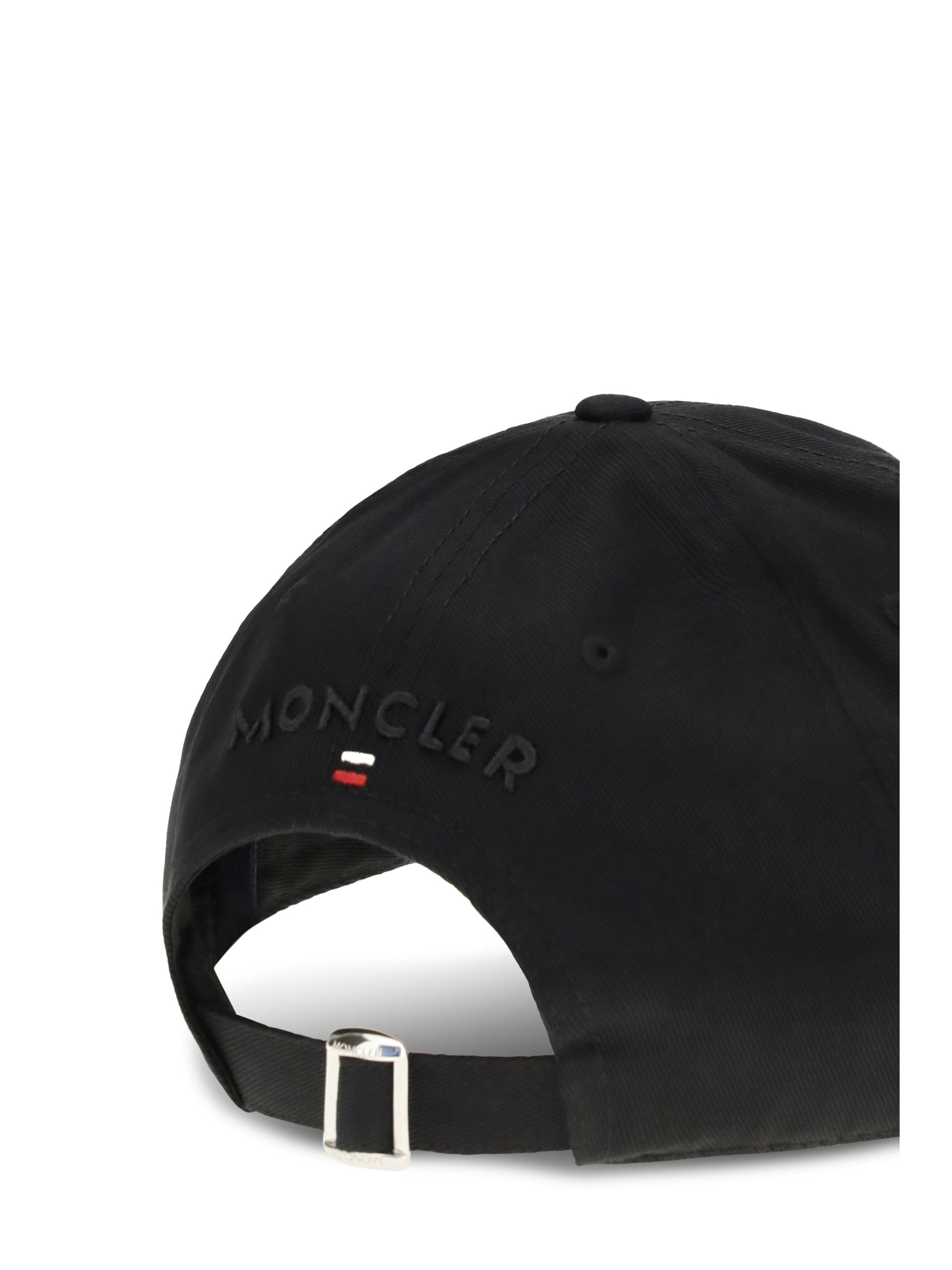 Moncler L20913B000210U618 Tricolour Logo Baseball Cap — Black