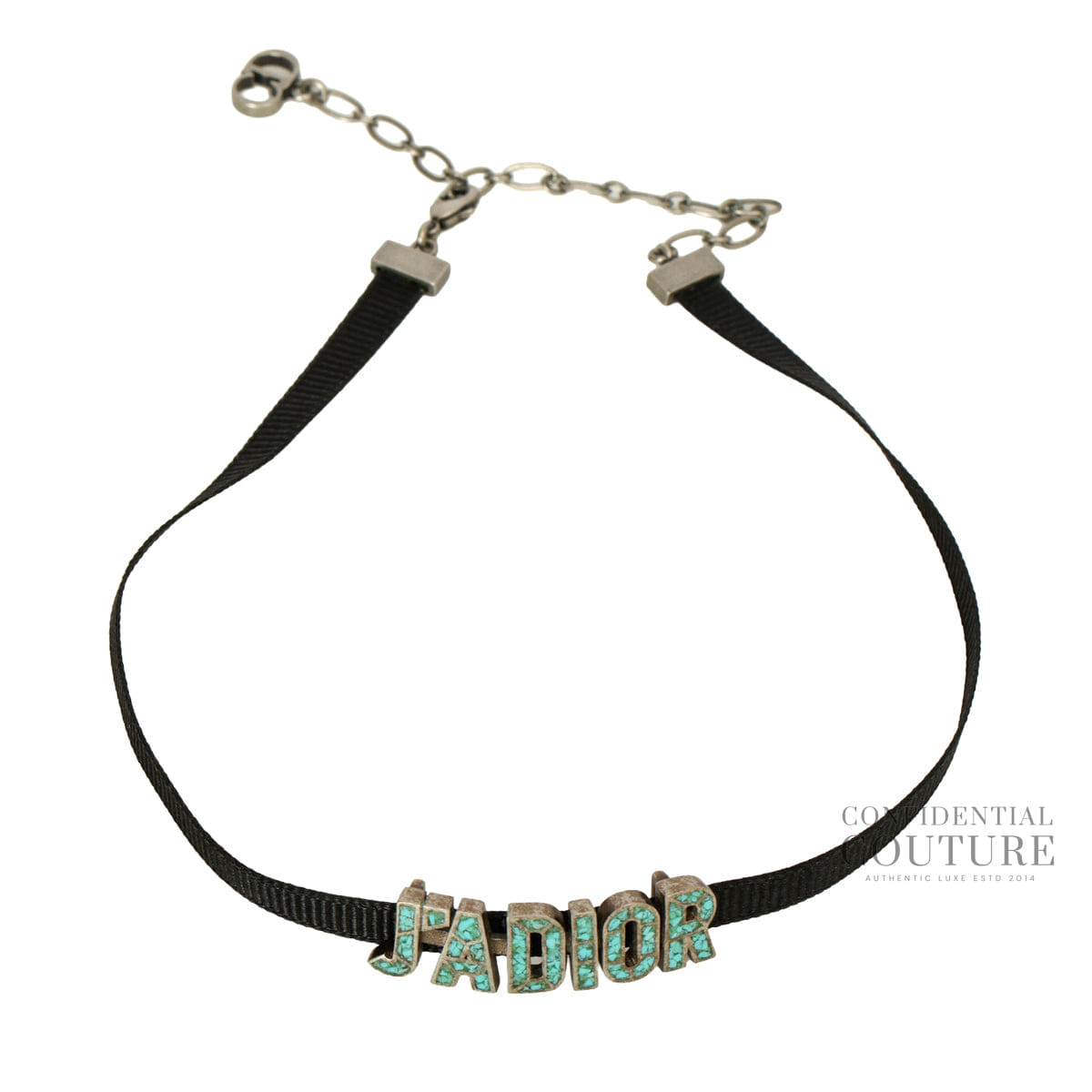 Christian Dior J'Adior Blue Enamel & Ribbon Choker Necklace